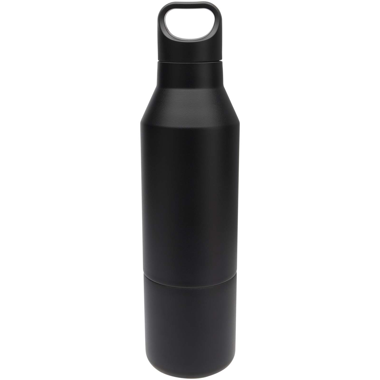 Botella isotérmica de acero inoxidable reciclado de 600 ml con certificado RCS y vaso de 300 ml Odessy