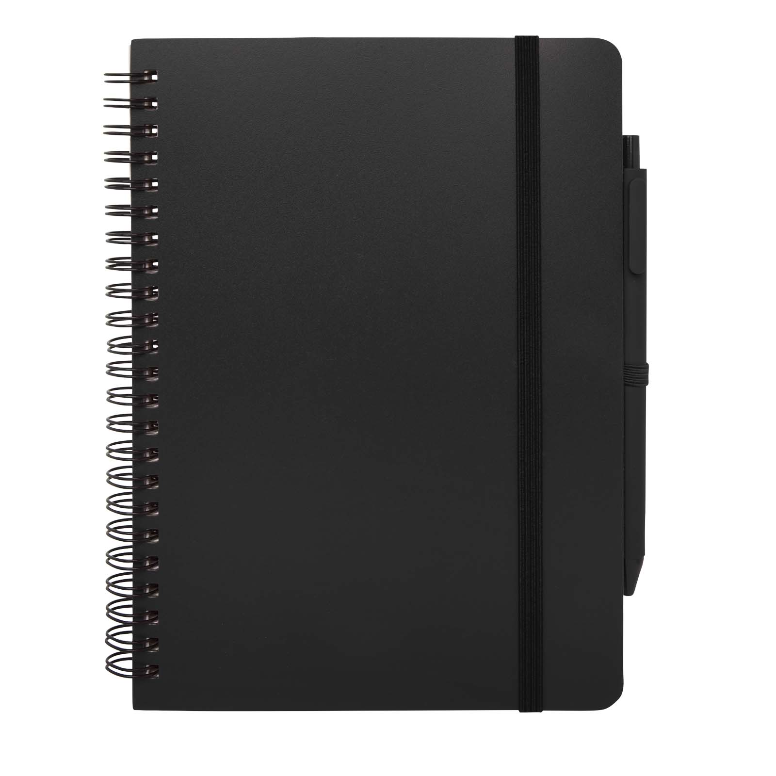 Libreta de tapa dura A5 de plástico procedente del océano con bolígrafo Thalaasa (tinta negra)