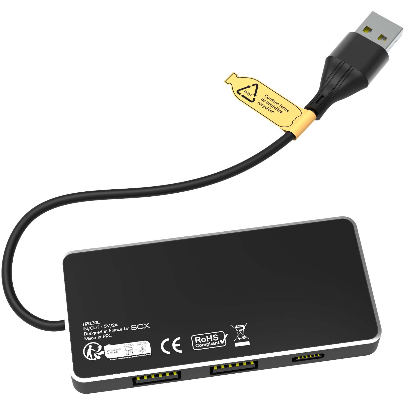 Hub USB 8 en 1 con doble entrada y 6 puertos SCX.design H20