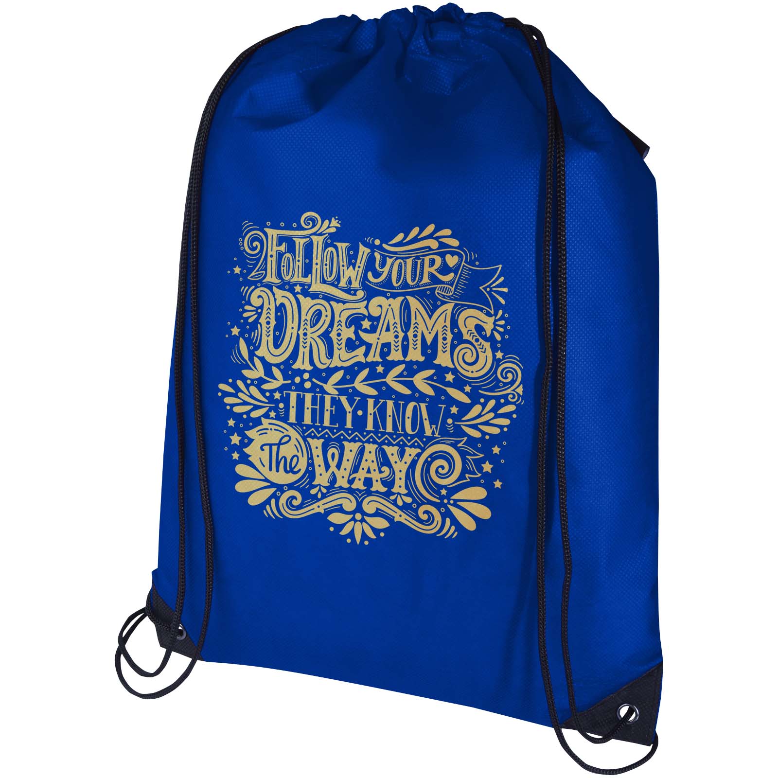 Bolsa de tela sin tejer de material reciclado GRS con cordón de 5 l Evergreen