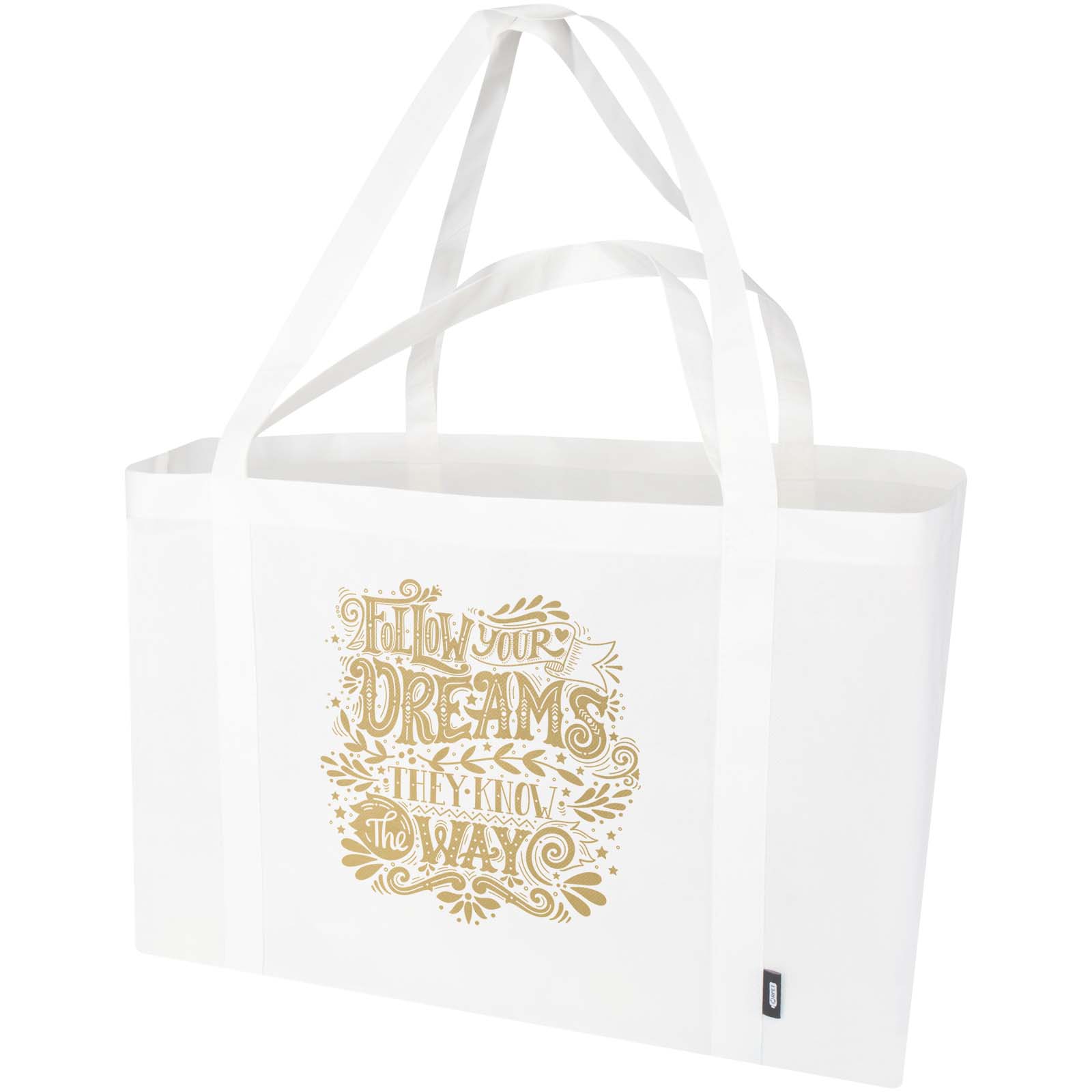 Bolsa Tote no tejida de material reciclado GRS extragrande de 65 l Jumbo