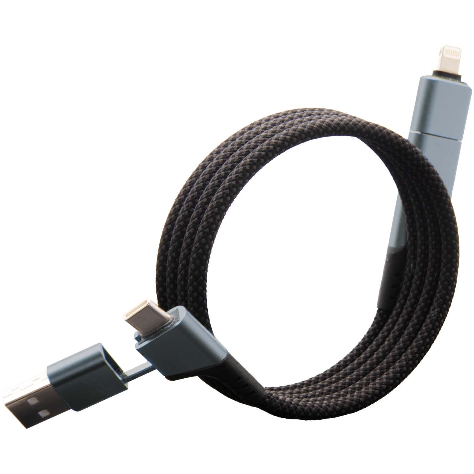 Cable de carga magnética ultrarrápida de 100 W 4 en 1 de rPET SCX.design C52