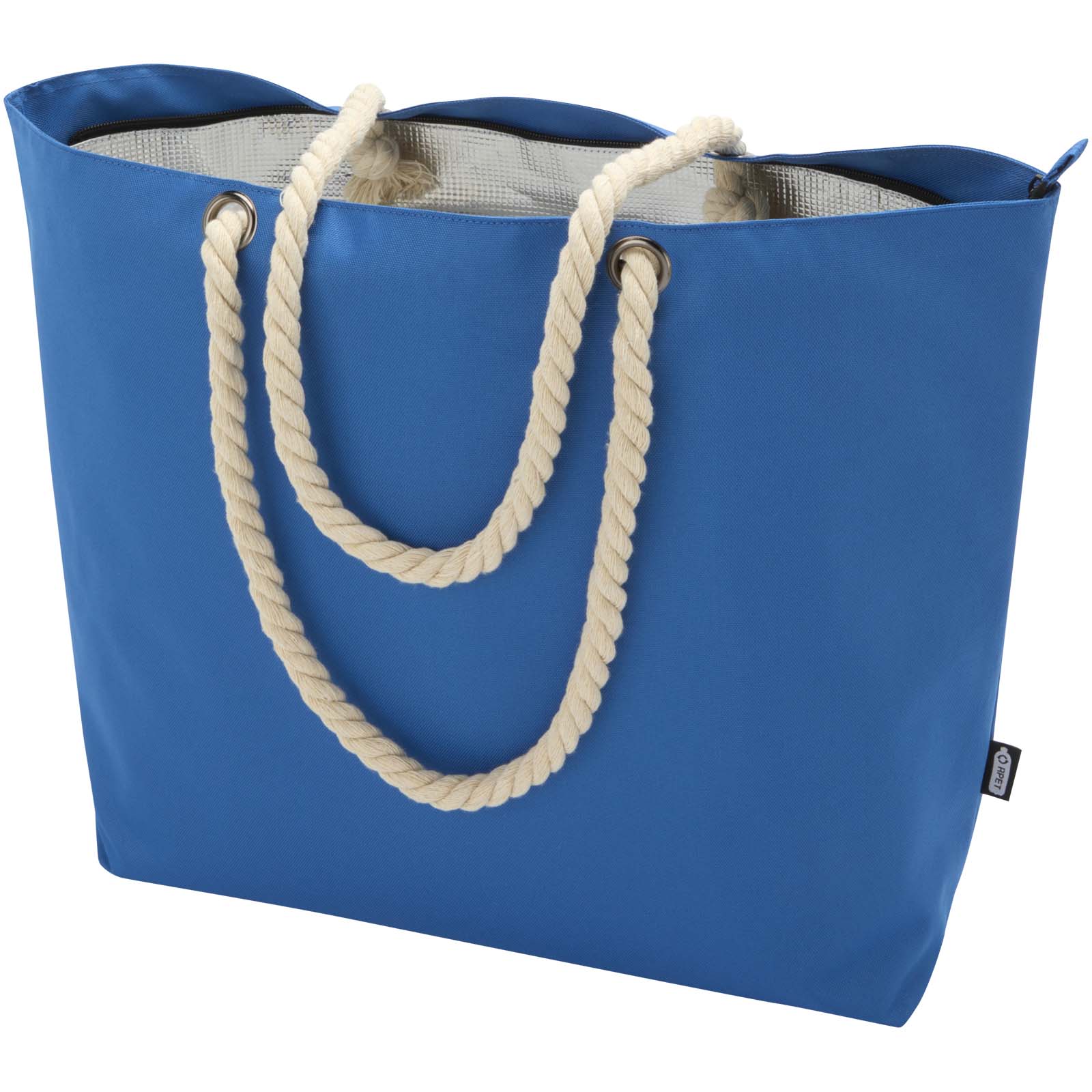 Bolsa de playa refrigeradora de material reciclado GRS con asas de cuerda Panama 23L