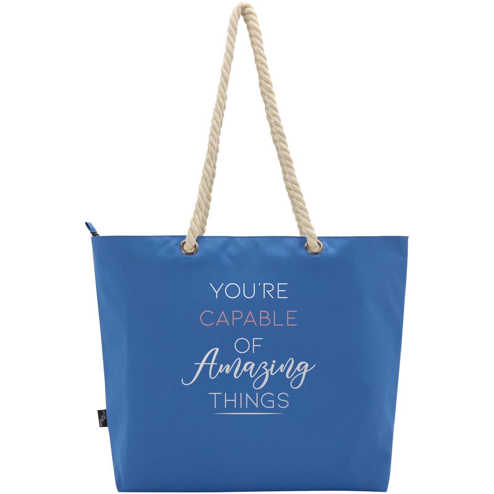 Bolsa de playa refrigeradora de material reciclado GRS con asas de cuerda Panama 23L