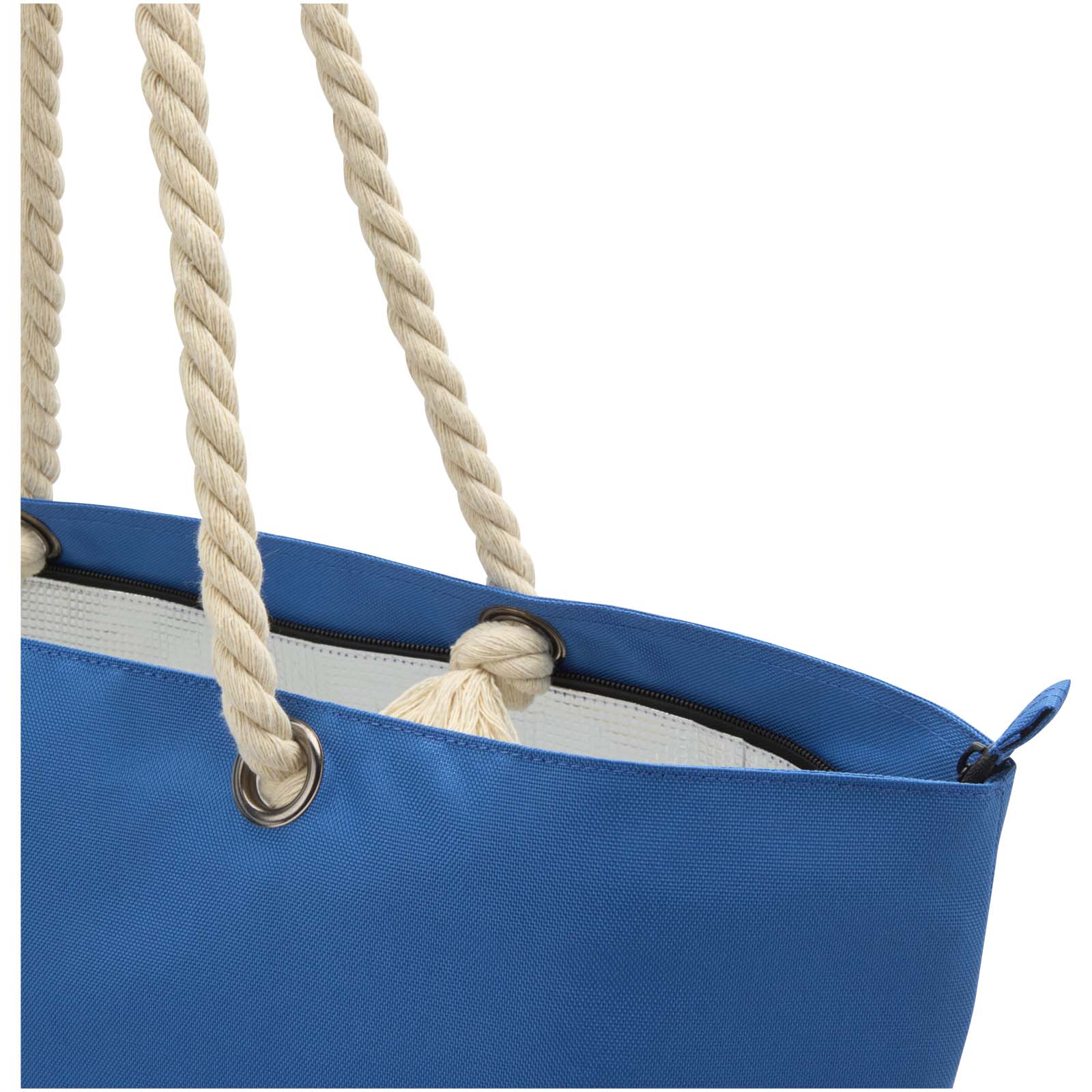 Bolsa de playa refrigeradora de material reciclado GRS con asas de cuerda Panama 23L