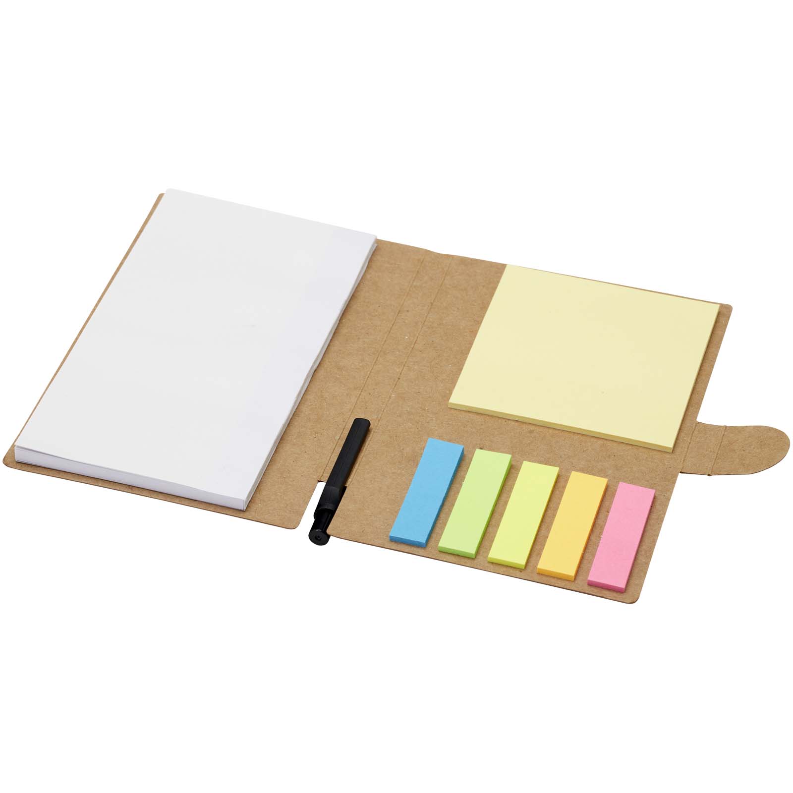 Libreta con notas adhesivas con bolígrafo Swift (tinta negra)