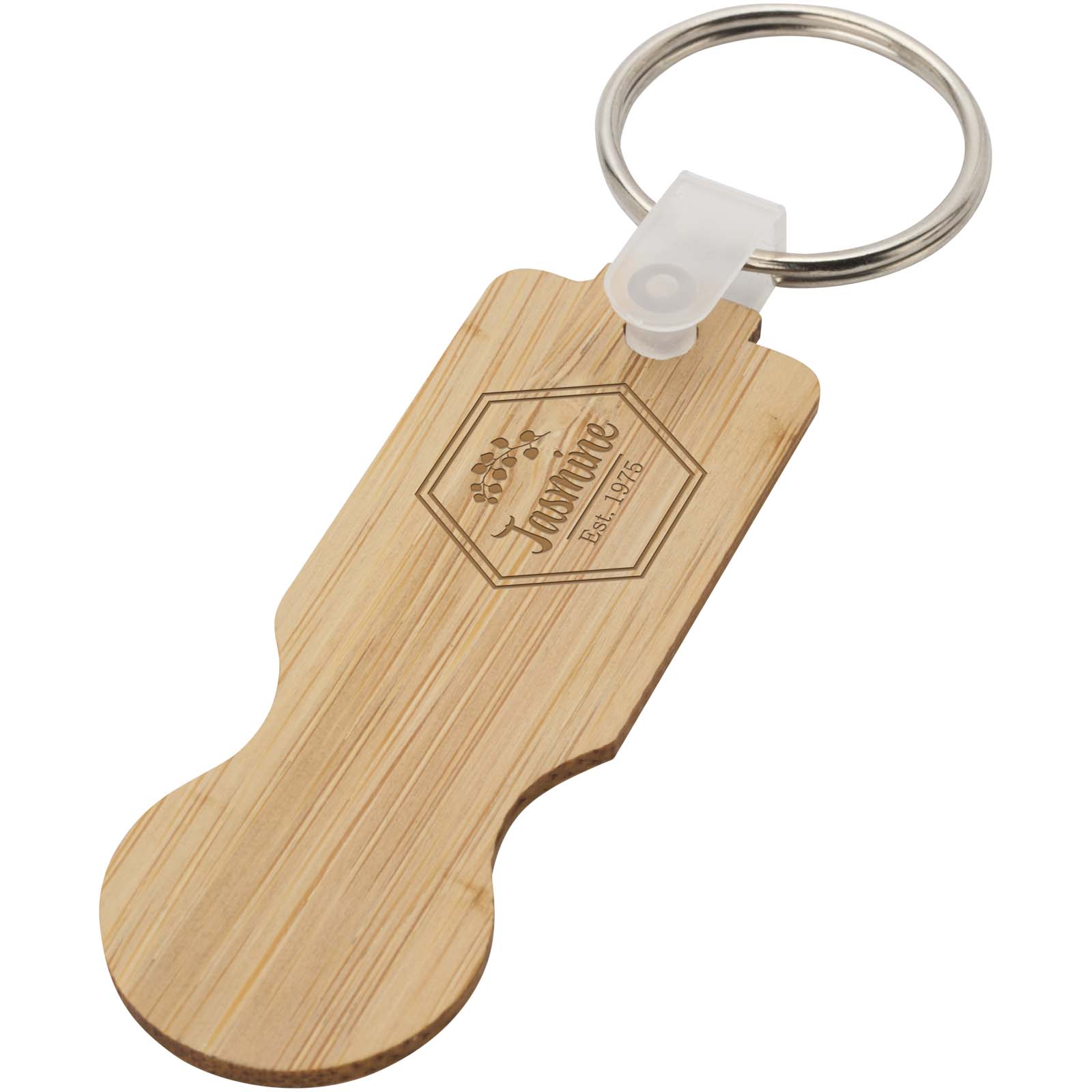 Llavero con moneda para carrito de bambú Ronan