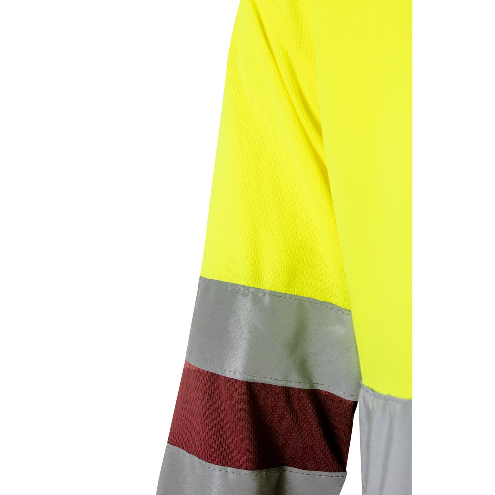 VL VULCAN LARGE. Polo bicolor ojo de pájaro (160g/m²) con manga larga, en poliéster (100%)