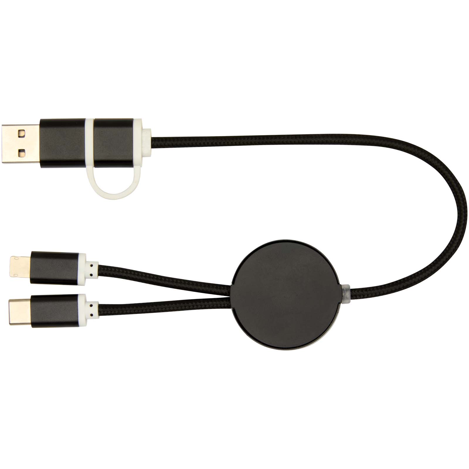 Cable 5 en 1 de aluminio y plástico reciclado de 30 cm para sincronización de datos y carga rápida de 27 W Alasia