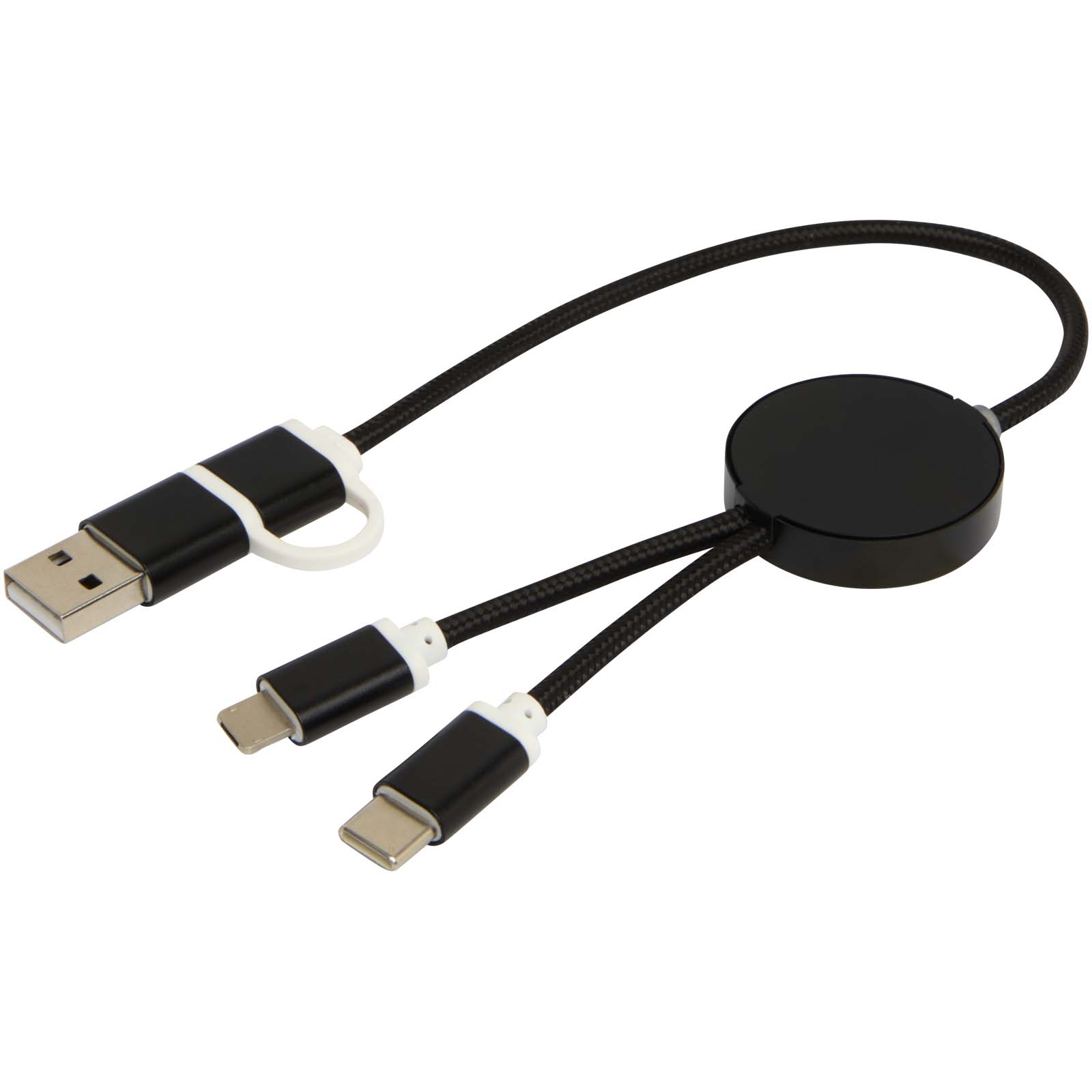 Cable 5 en 1 de aluminio y plástico reciclado de 30 cm para sincronización de datos y carga rápida de 27 W Alasia