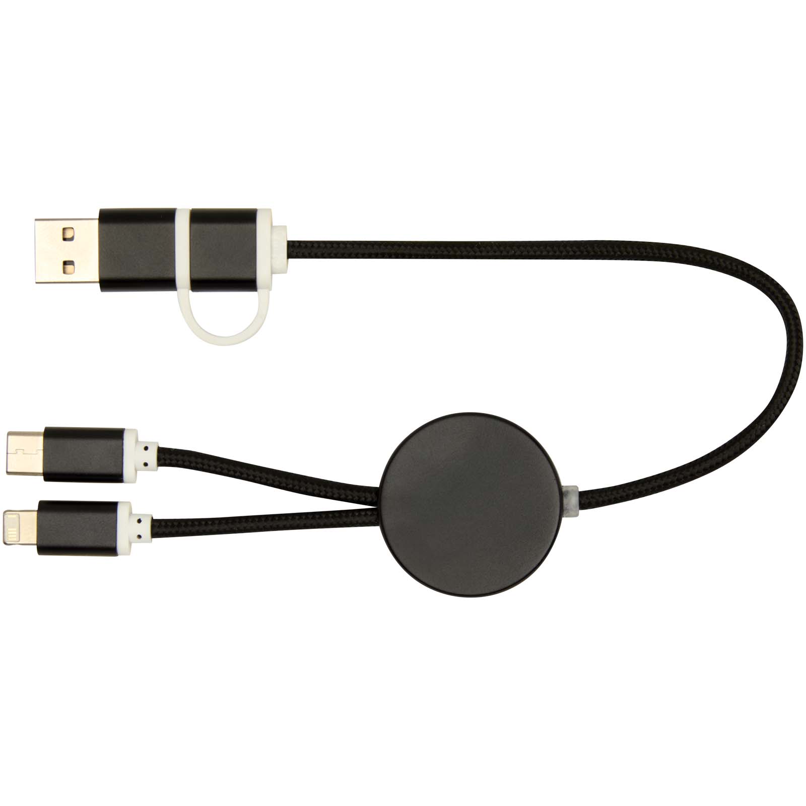 Cable 5 en 1 de aluminio y plástico reciclado de 30 cm para sincronización de datos y carga rápida de 27 W Alasia