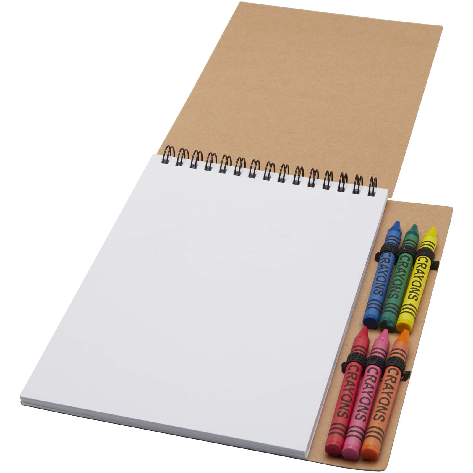 Libreta de tapa blanda A5 con espiral y set de ceras Doodle