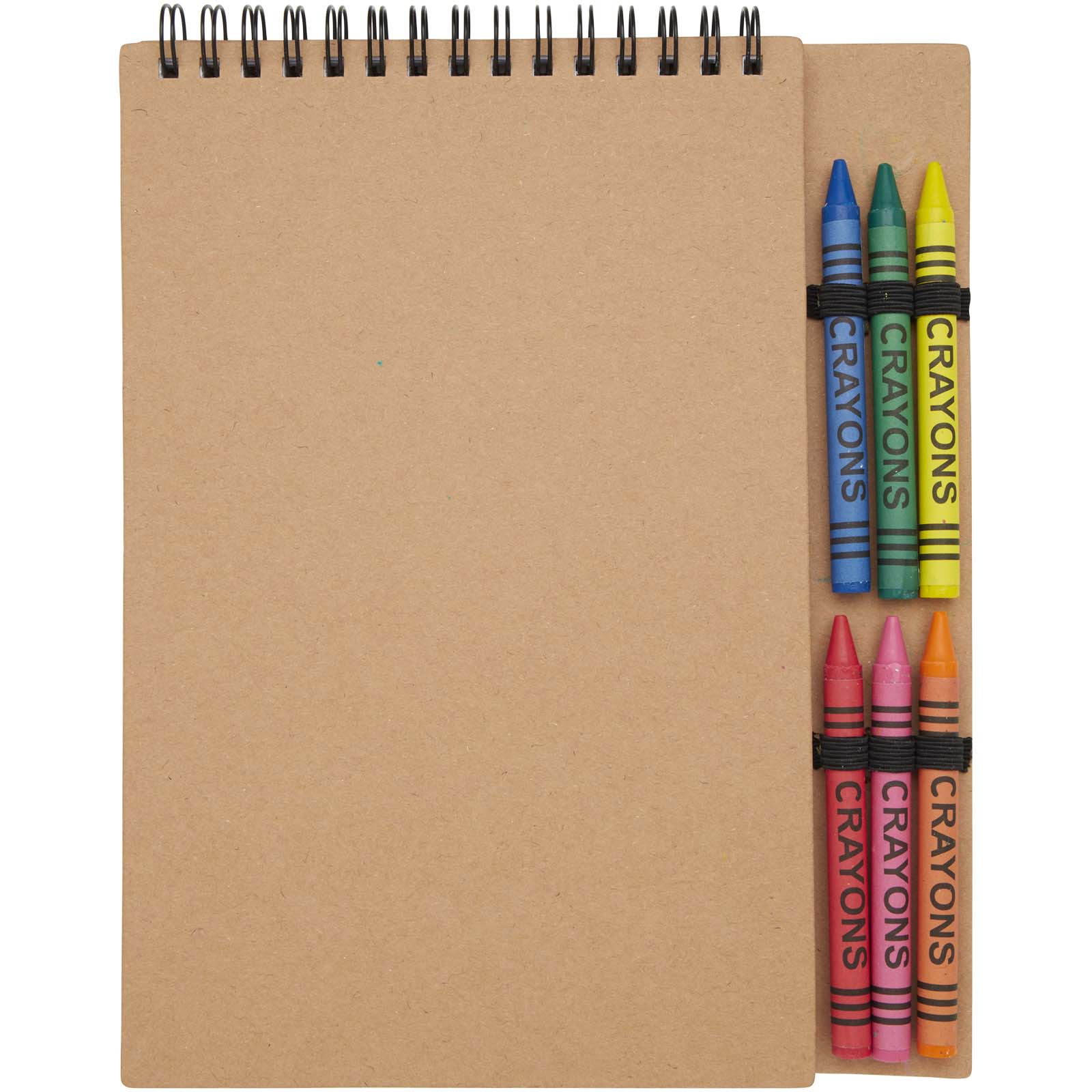 Libreta de tapa blanda A5 con espiral y set de ceras Doodle