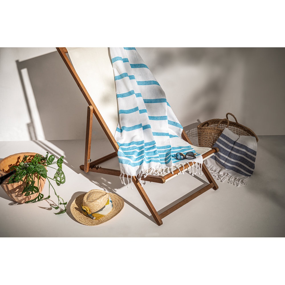 SARDENHA. Toalla de playa de algodón (70% reciclado) y poliéster (30% reciclado) (180 g/m²)