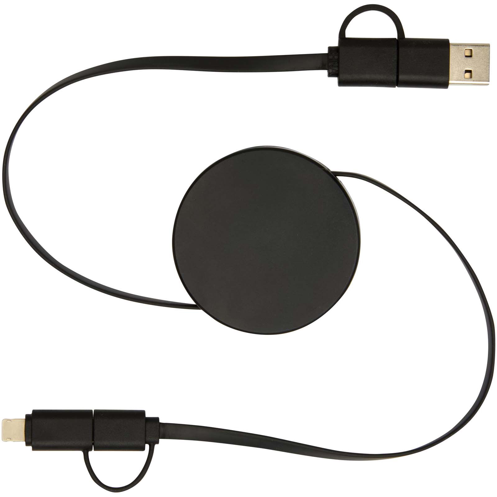 Cable retráctil 5 en 1 de plástico reciclado de 90 cm para sincronización de datos y carga rápida de 40 W Citala