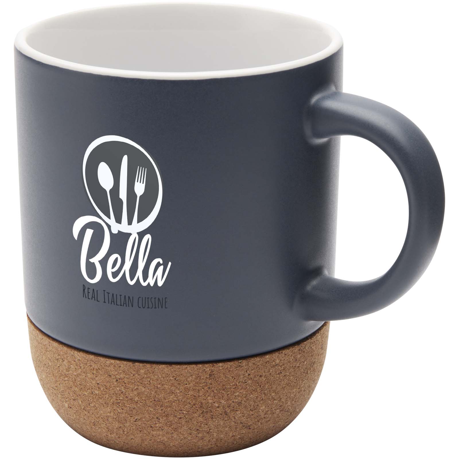 Taza de cerámica de 300 ml con detalles de corcho y acabado mate Billie