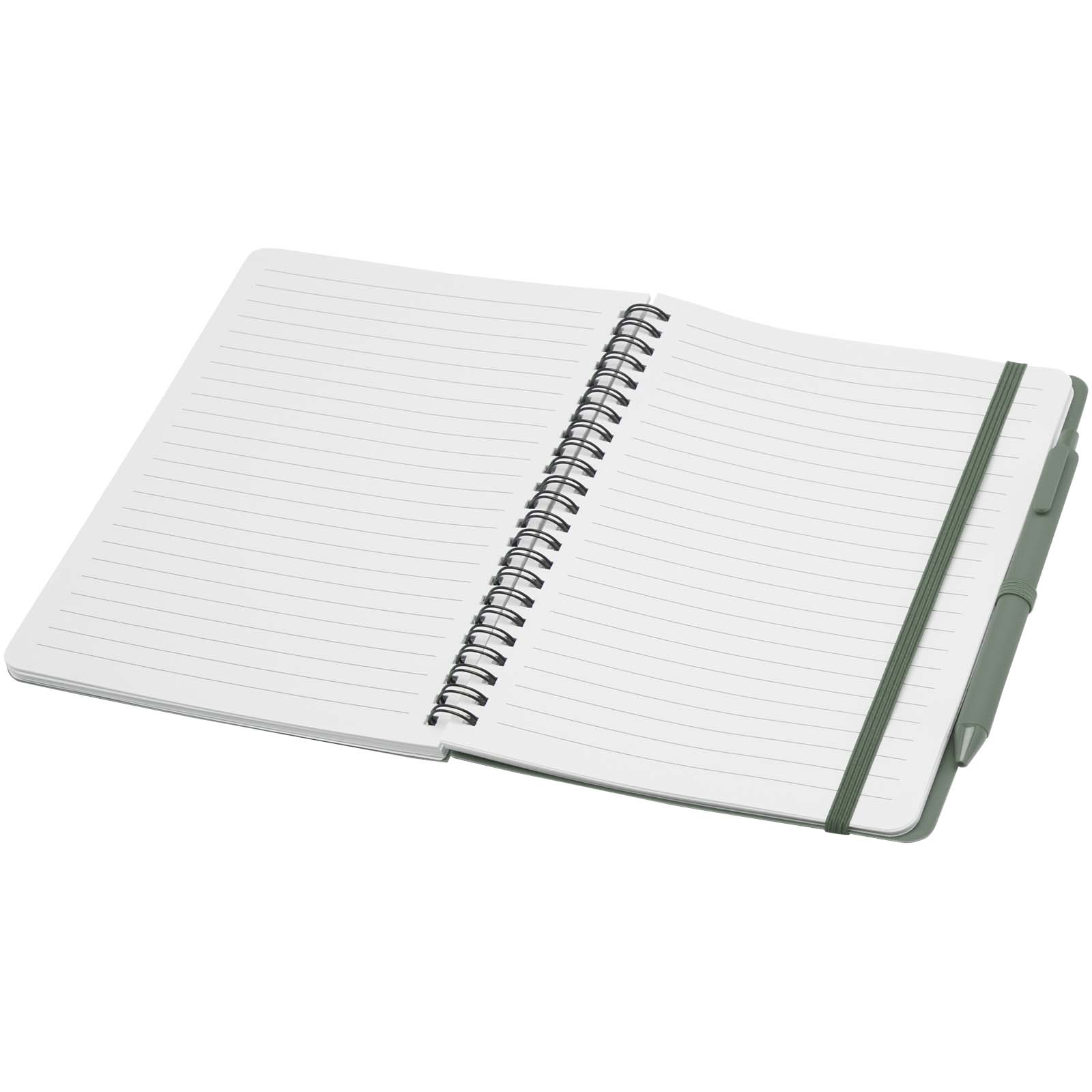 Libreta de tapa dura A5 de plástico procedente del océano con bolígrafo Thalaasa (tinta negra)