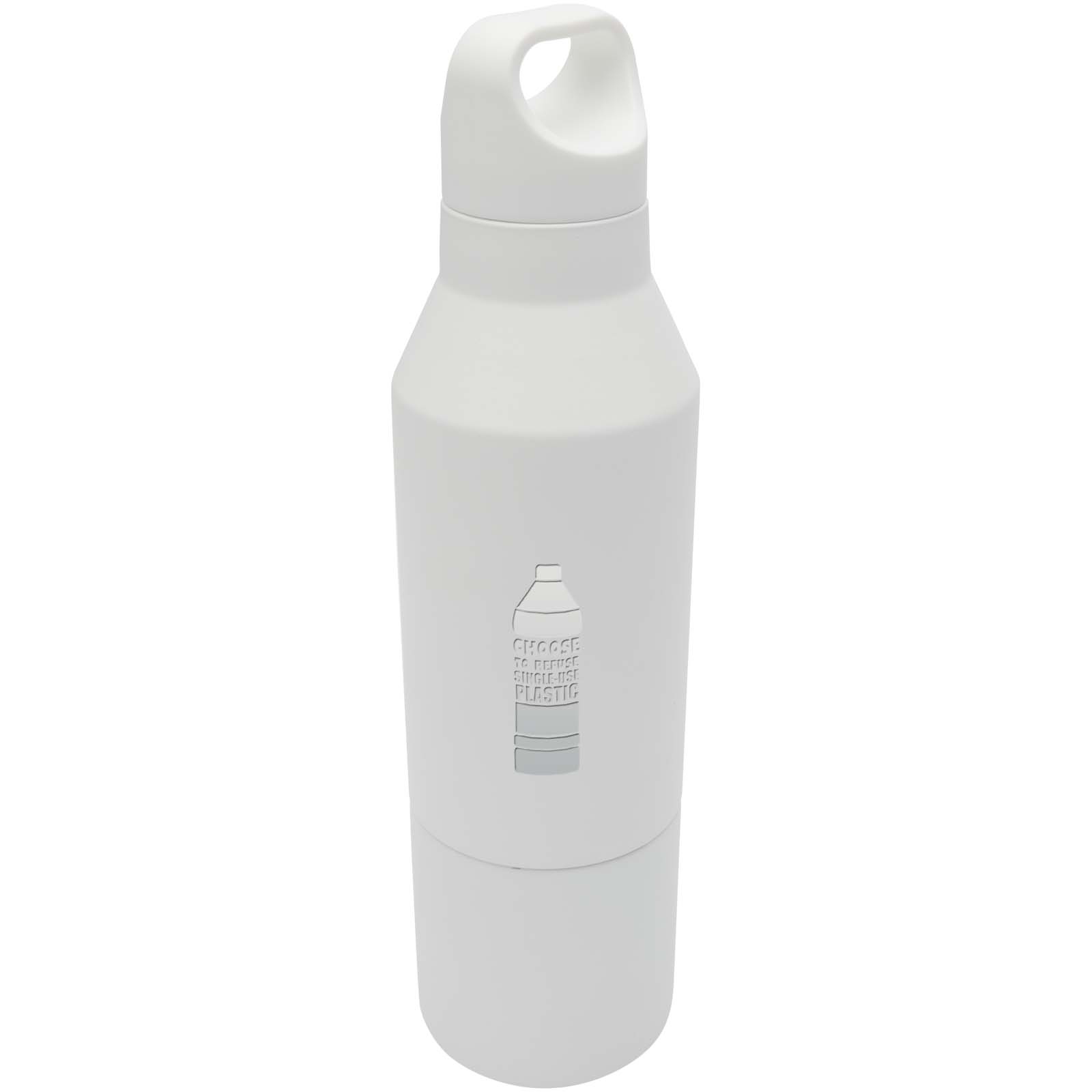 Botella isotérmica de acero inoxidable reciclado de 600 ml con certificado RCS y vaso de 300 ml Odessy