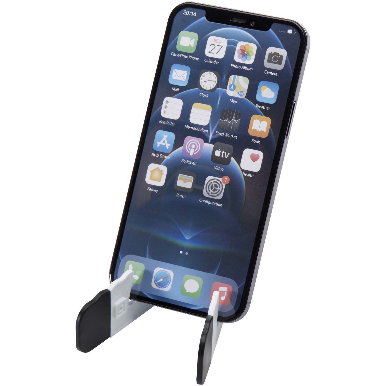 Soporte plegable de plástico reciclado para tableta y teléfono Buna