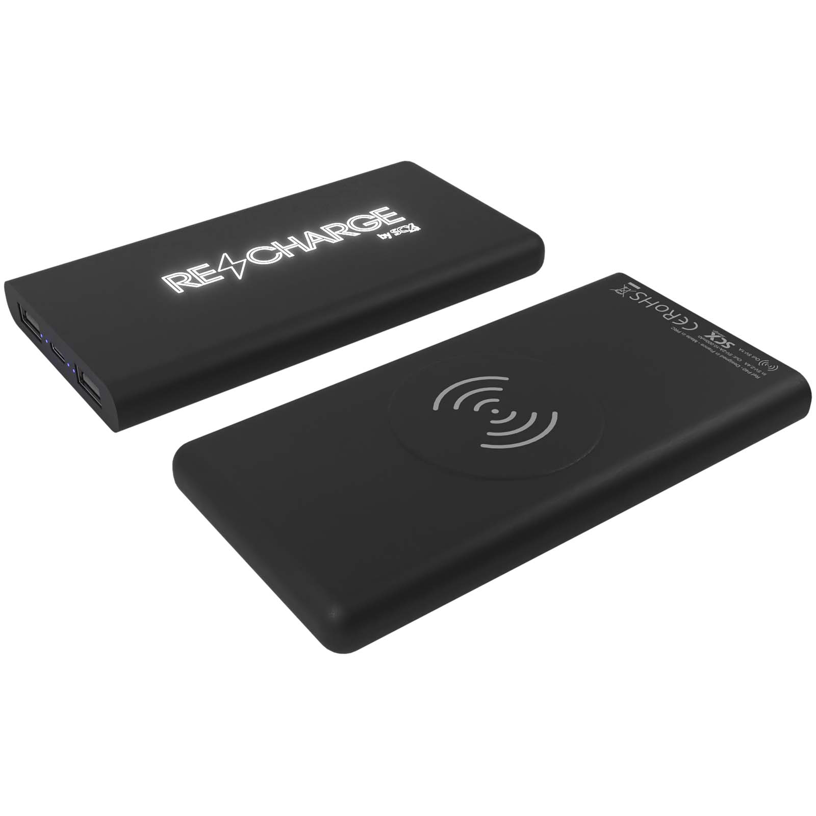Batería externa inalámbrica de caucho luminosa de 10 000 mAh SCX.design P40