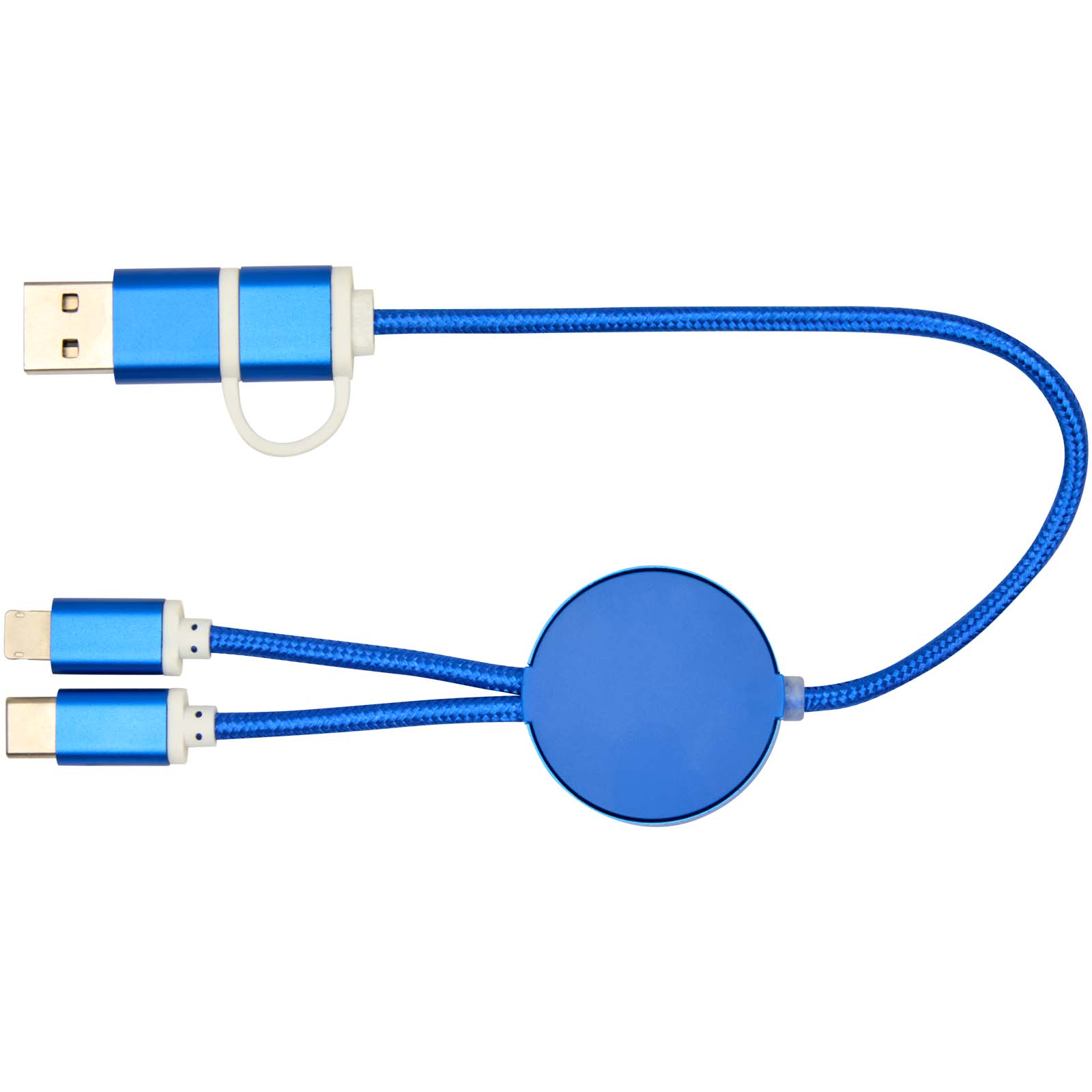 Cable 5 en 1 de aluminio y plástico reciclado de 30 cm para sincronización de datos y carga rápida de 27 W Alasia