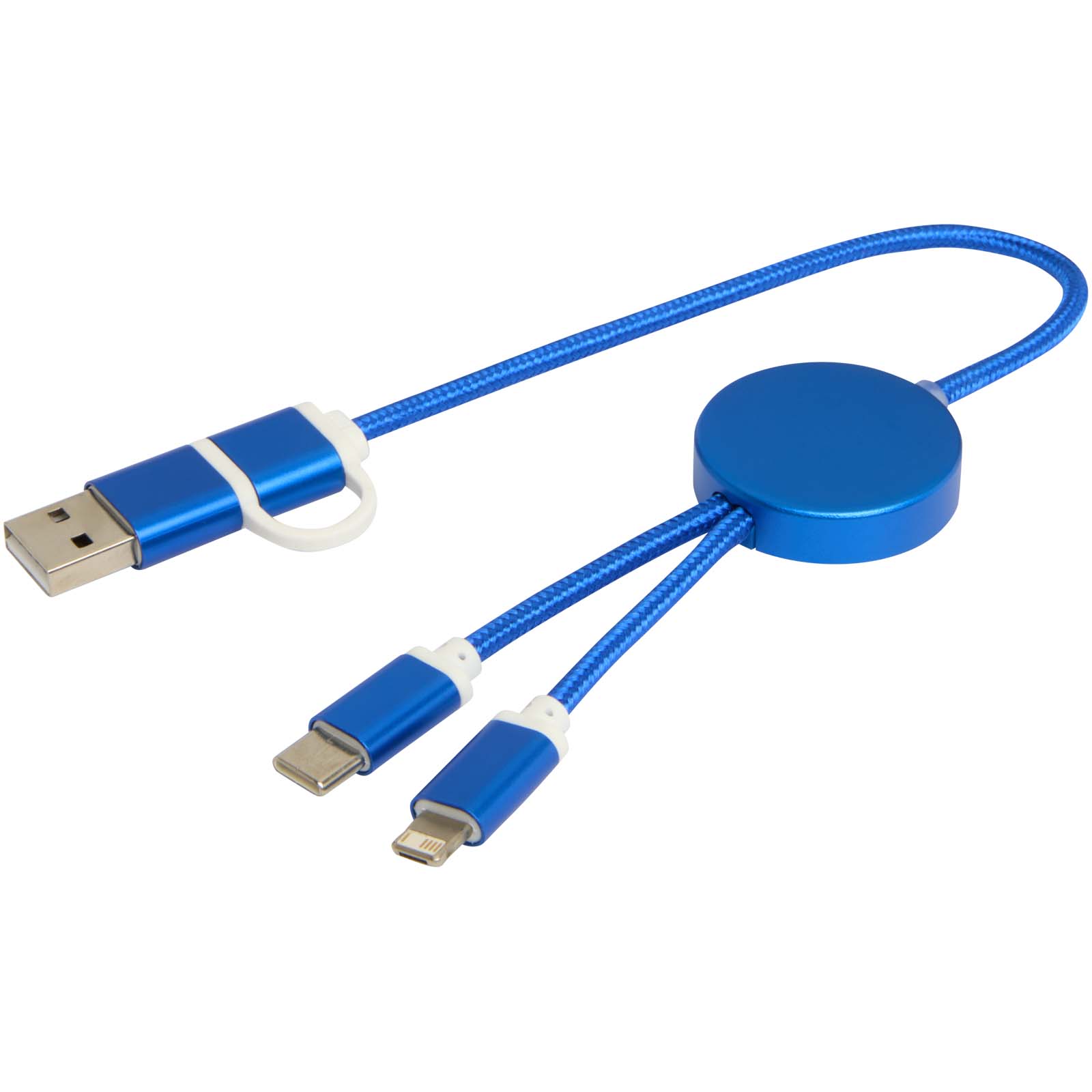 Cable 5 en 1 de aluminio y plástico reciclado de 30 cm para sincronización de datos y carga rápida de 27 W Alasia