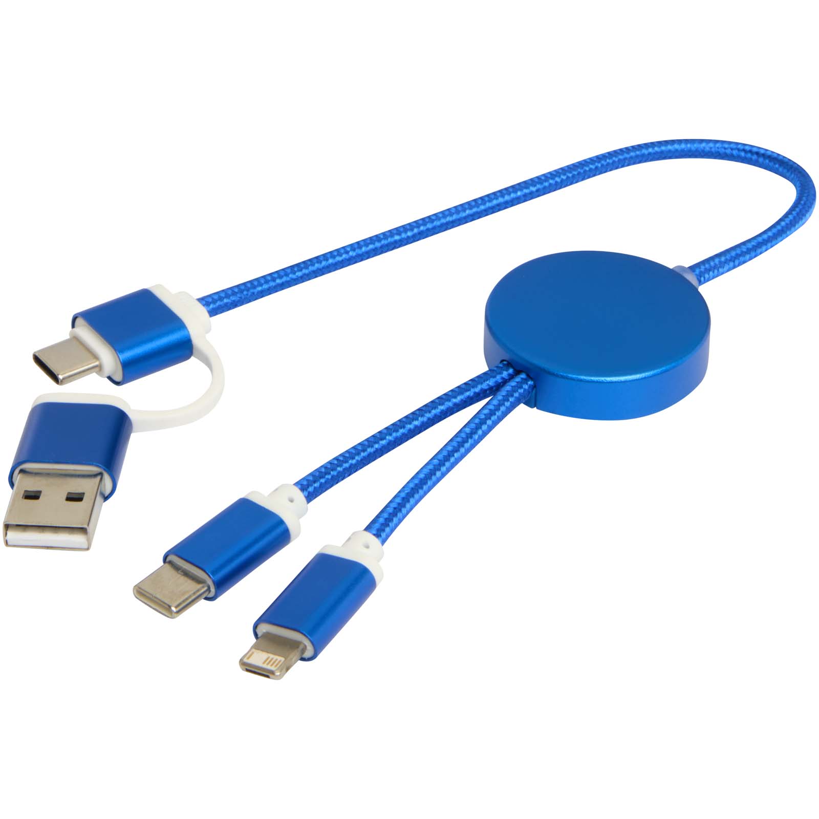 Cable 5 en 1 de aluminio y plástico reciclado de 30 cm para sincronización de datos y carga rápida de 27 W Alasia