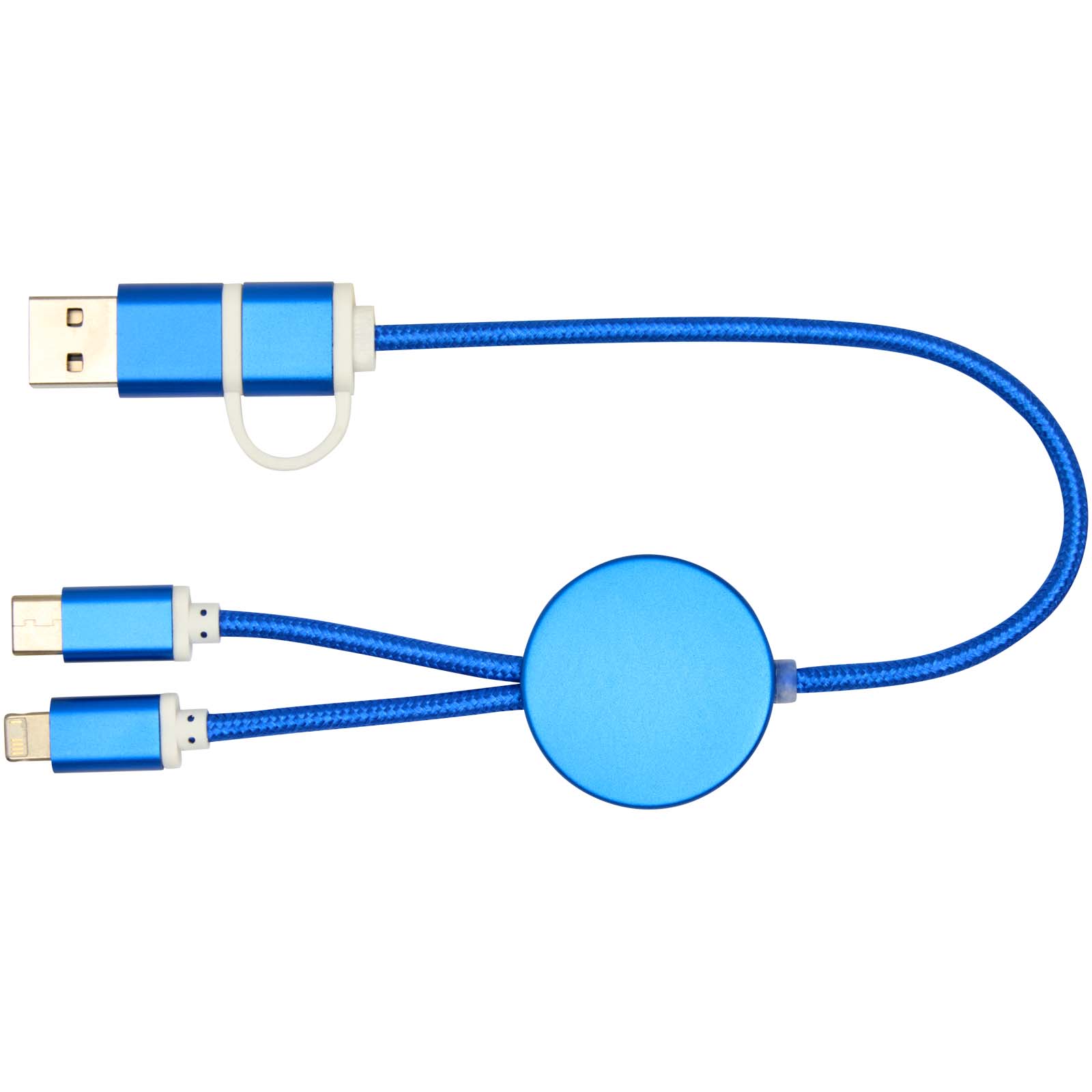 Cable 5 en 1 de aluminio y plástico reciclado de 30 cm para sincronización de datos y carga rápida de 27 W Alasia