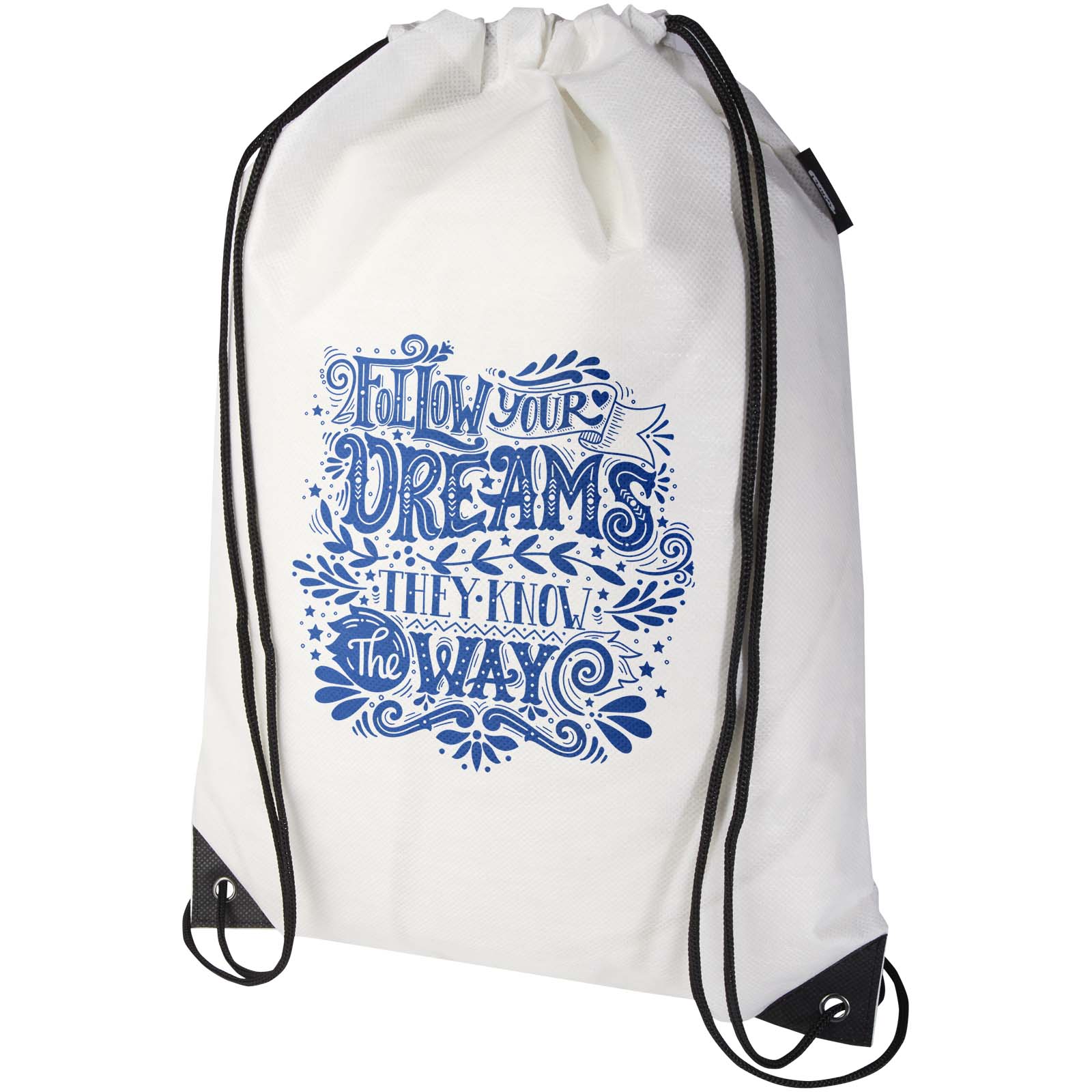 Bolsa de tela sin tejer de material reciclado GRS con cordón de 5 l Evergreen