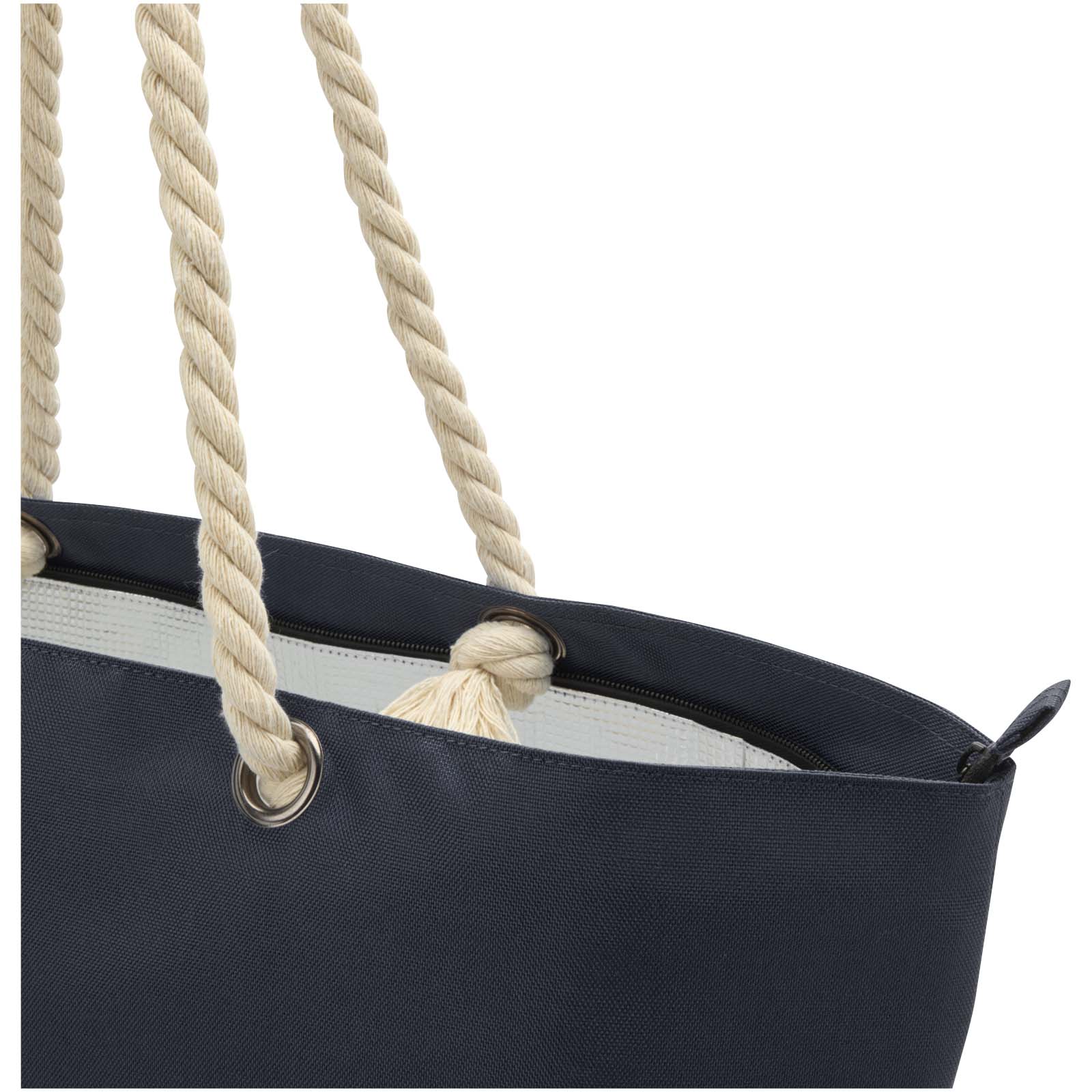 Bolsa de playa refrigeradora de material reciclado GRS con asas de cuerda Panama 23L