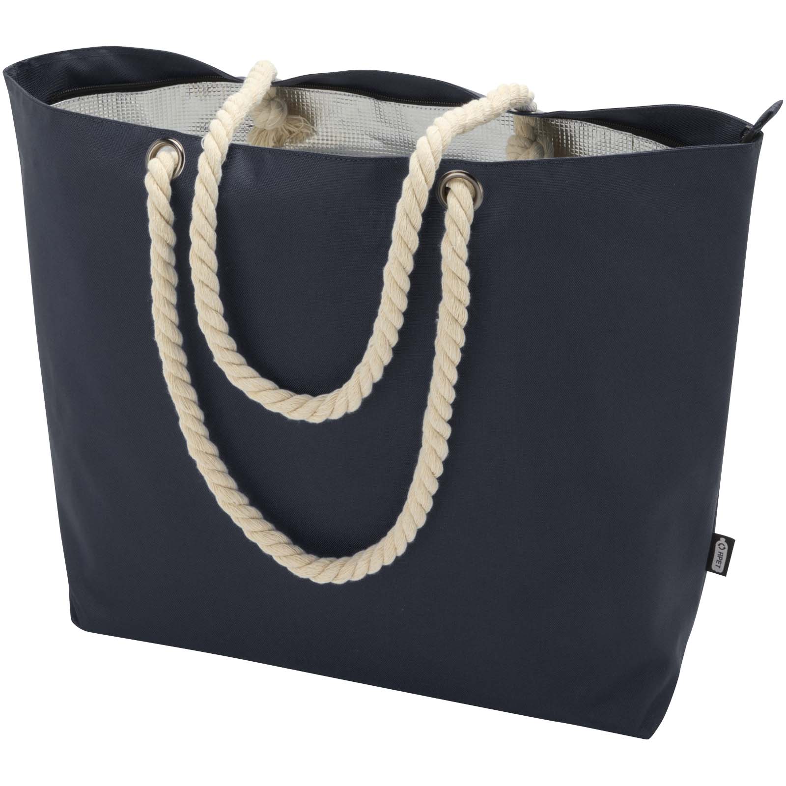 Bolsa de playa refrigeradora de material reciclado GRS con asas de cuerda Panama 23L