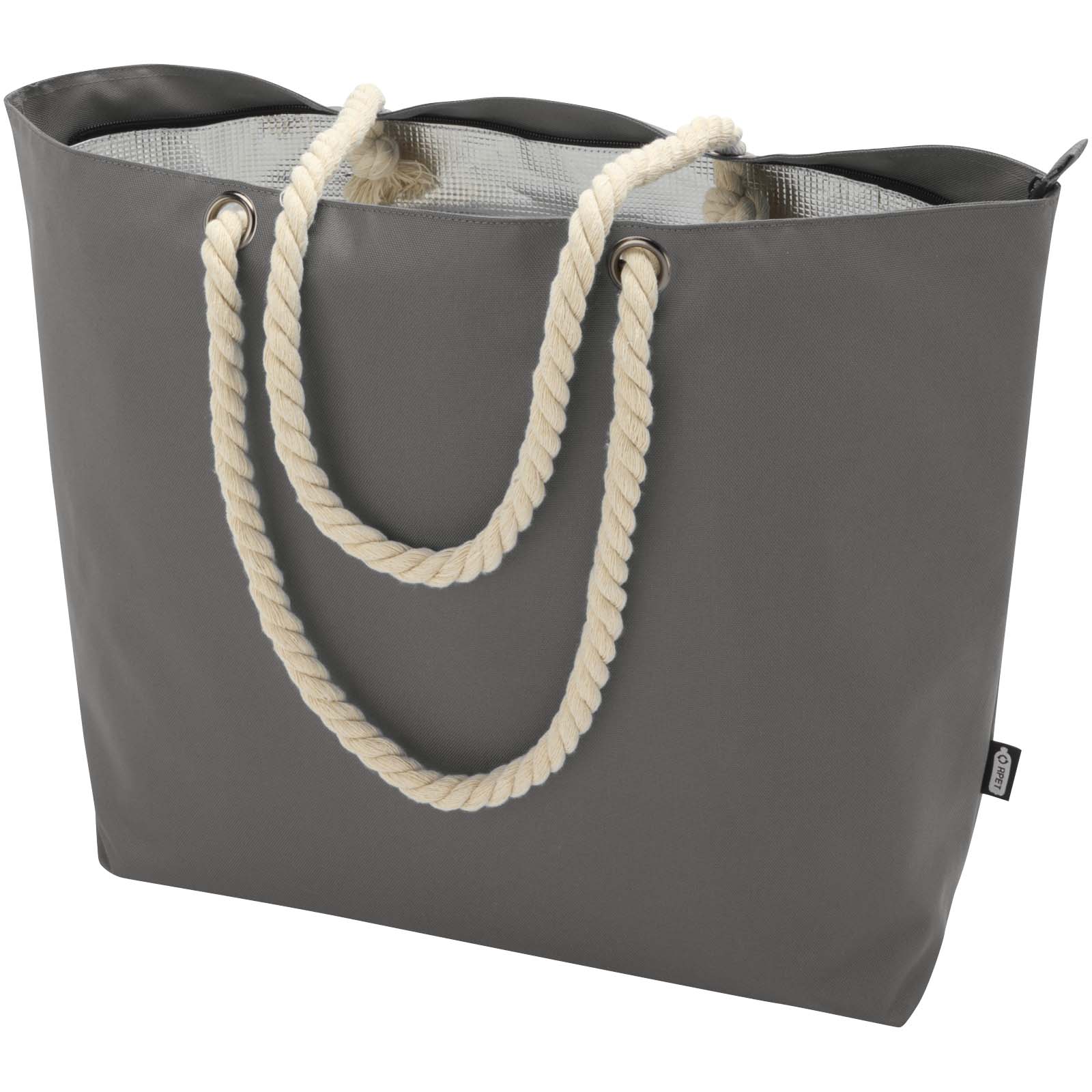 Bolsa de playa refrigeradora de material reciclado GRS con asas de cuerda Panama 23L