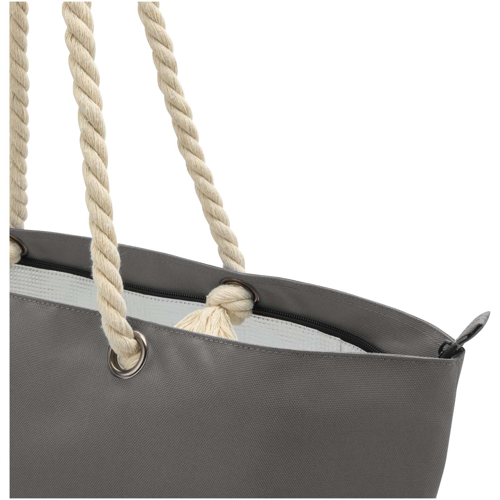 Bolsa de playa refrigeradora de material reciclado GRS con asas de cuerda Panama 23L