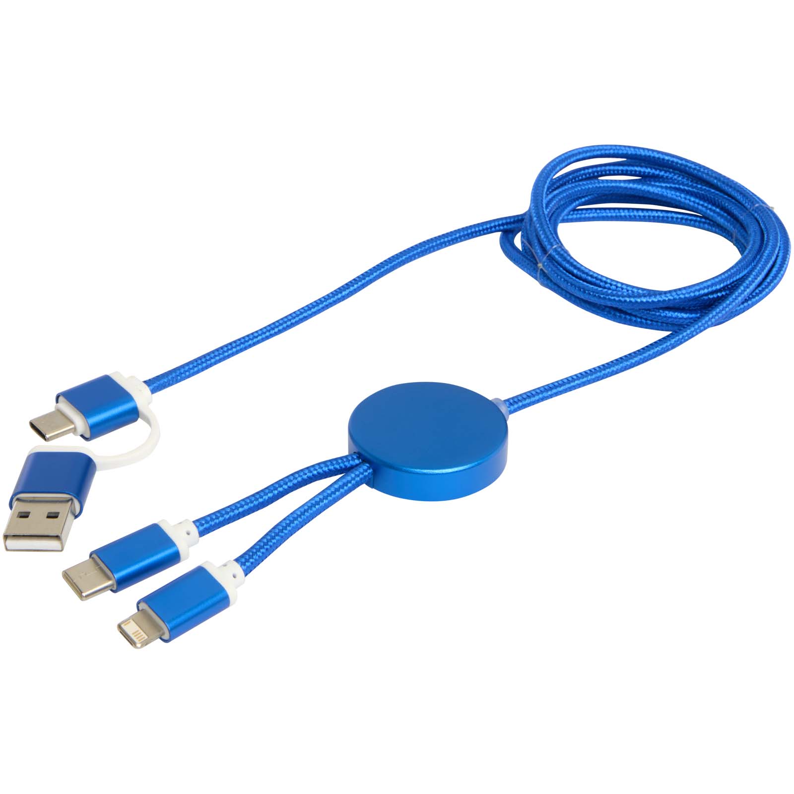 Cable 5 en 1 de aluminio y plástico reciclado de 150 cm para sincronización de datos y carga rápida de 27 W Alasia