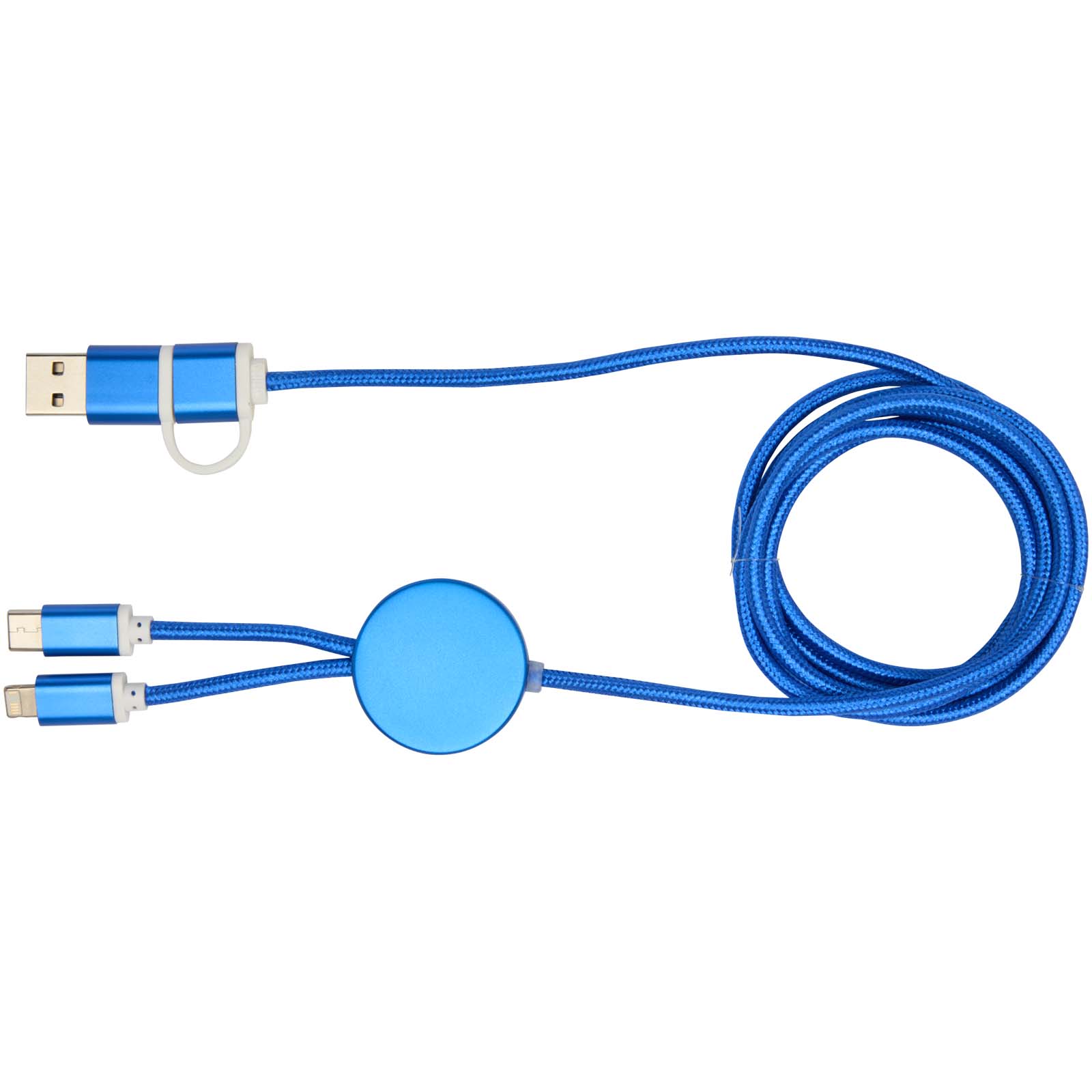 Cable 5 en 1 de aluminio y plástico reciclado de 150 cm para sincronización de datos y carga rápida de 27 W Alasia
