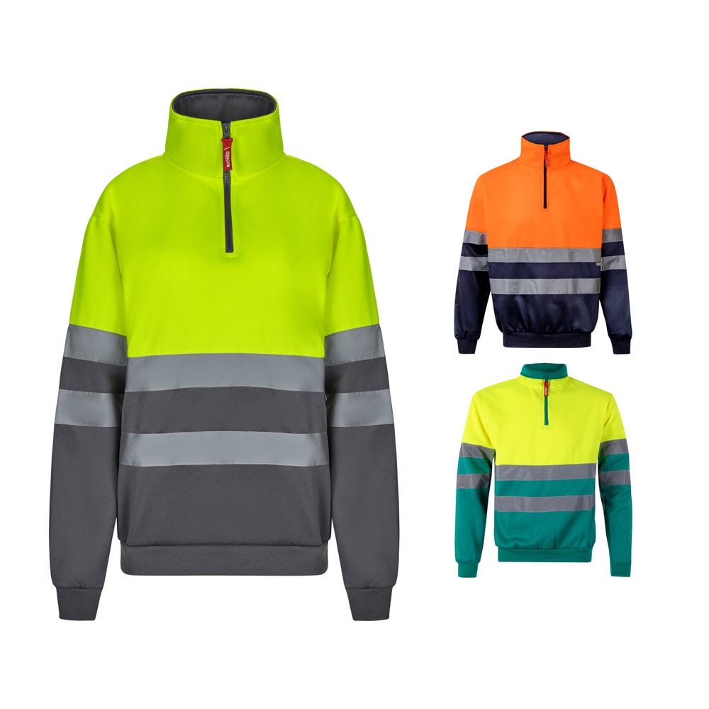 VL THOR LARGE. Sudadera bicolor (300g/m²) en tejido polar de poliéster (100%)