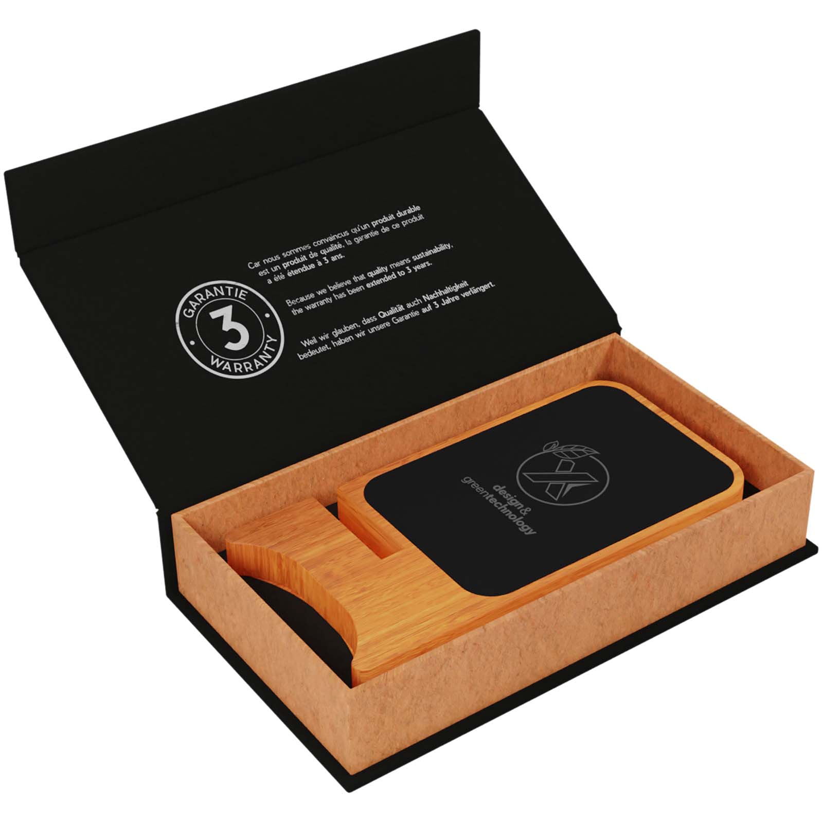 Cargador inalámbrico de madera de 15 W luminoso SCX.design W16