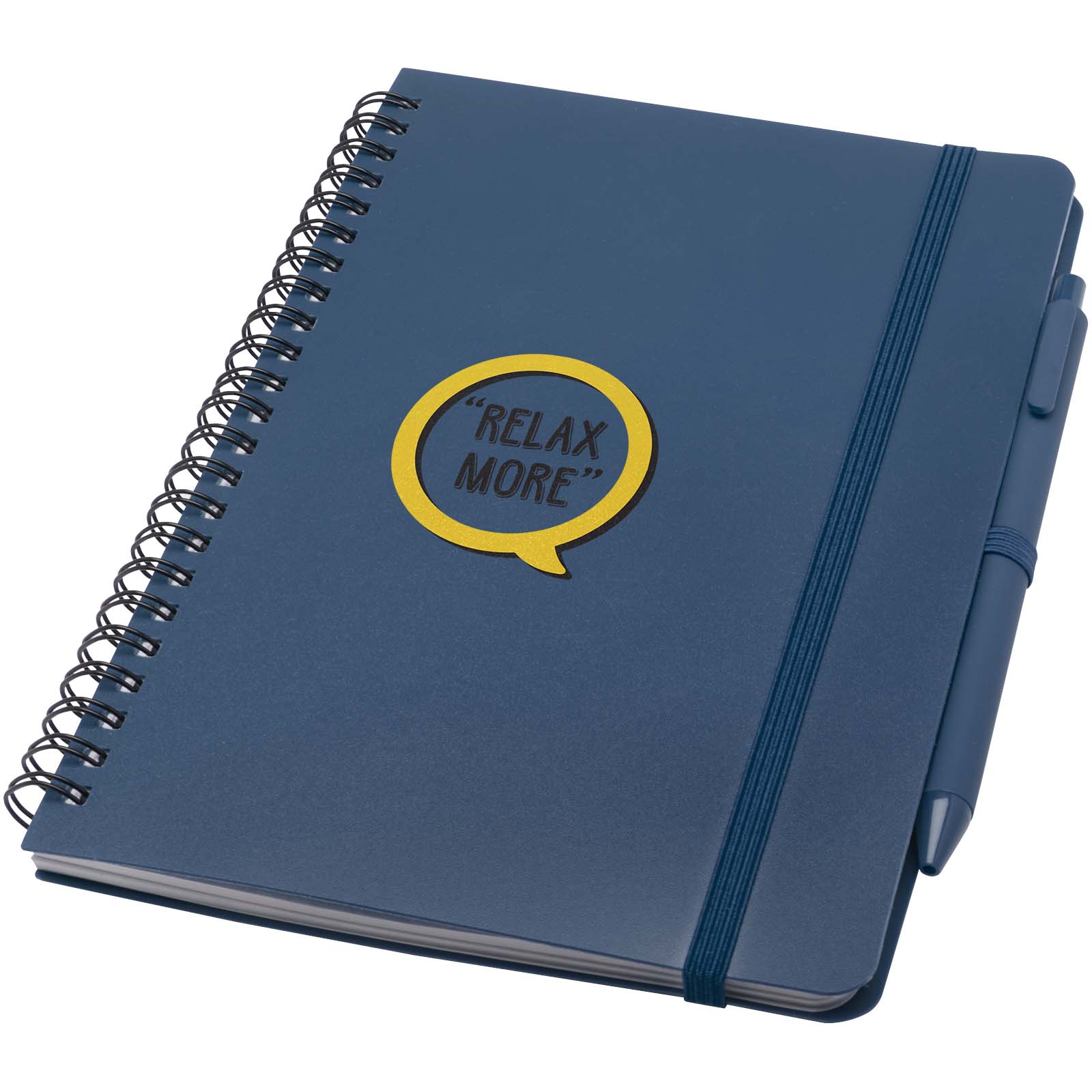 Libreta de tapa dura A5 de plástico procedente del océano con bolígrafo Thalaasa (tinta negra)