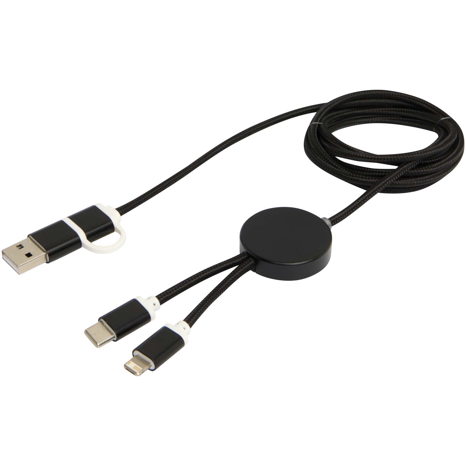 Cable 5 en 1 de aluminio y plástico reciclado de 150 cm para sincronización de datos y carga rápida de 27 W Alasia