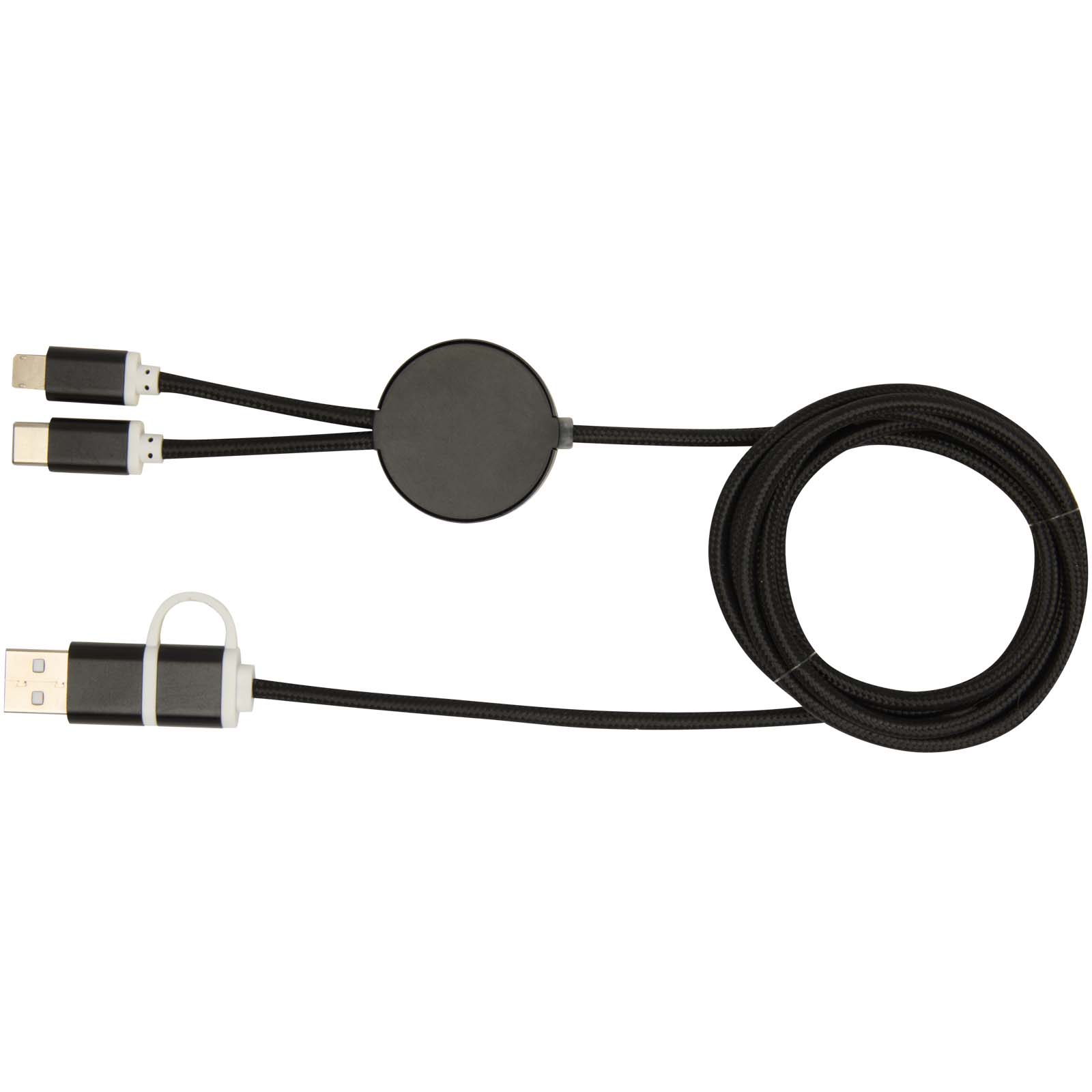 Cable 5 en 1 de aluminio y plástico reciclado de 150 cm para sincronización de datos y carga rápida de 27 W Alasia