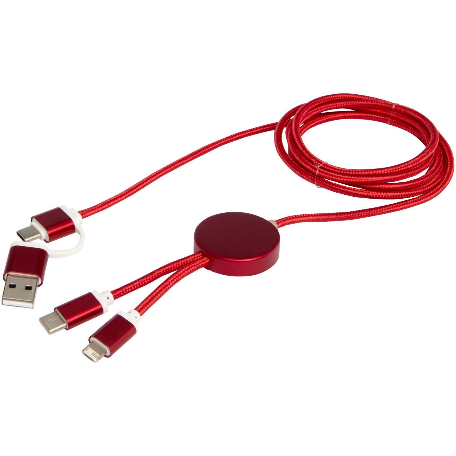 Cable 5 en 1 de aluminio y plástico reciclado de 150 cm para sincronización de datos y carga rápida de 27 W Alasia