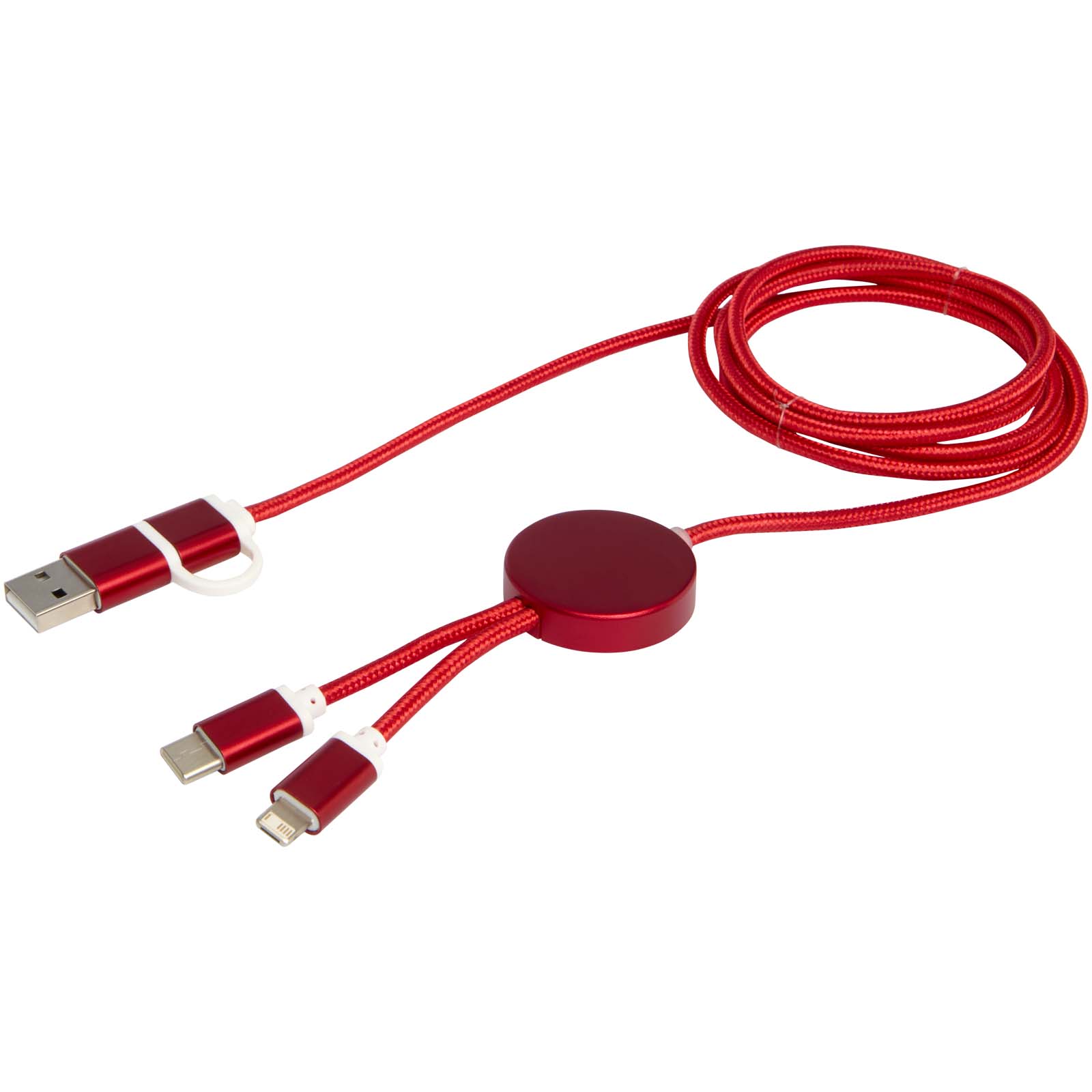 Cable 5 en 1 de aluminio y plástico reciclado de 150 cm para sincronización de datos y carga rápida de 27 W Alasia