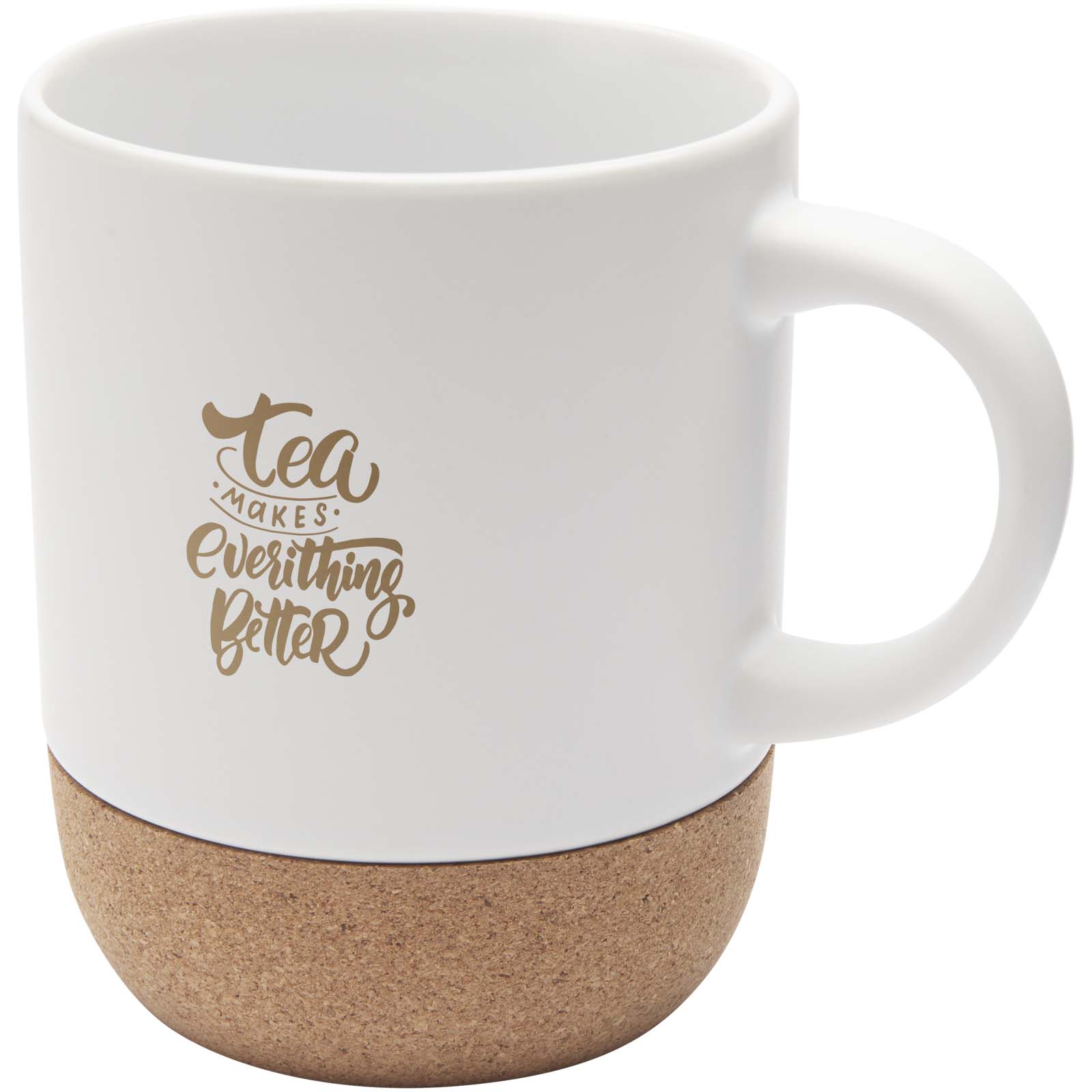 Taza de cerámica de 300 ml con detalles de corcho y acabado mate Billie