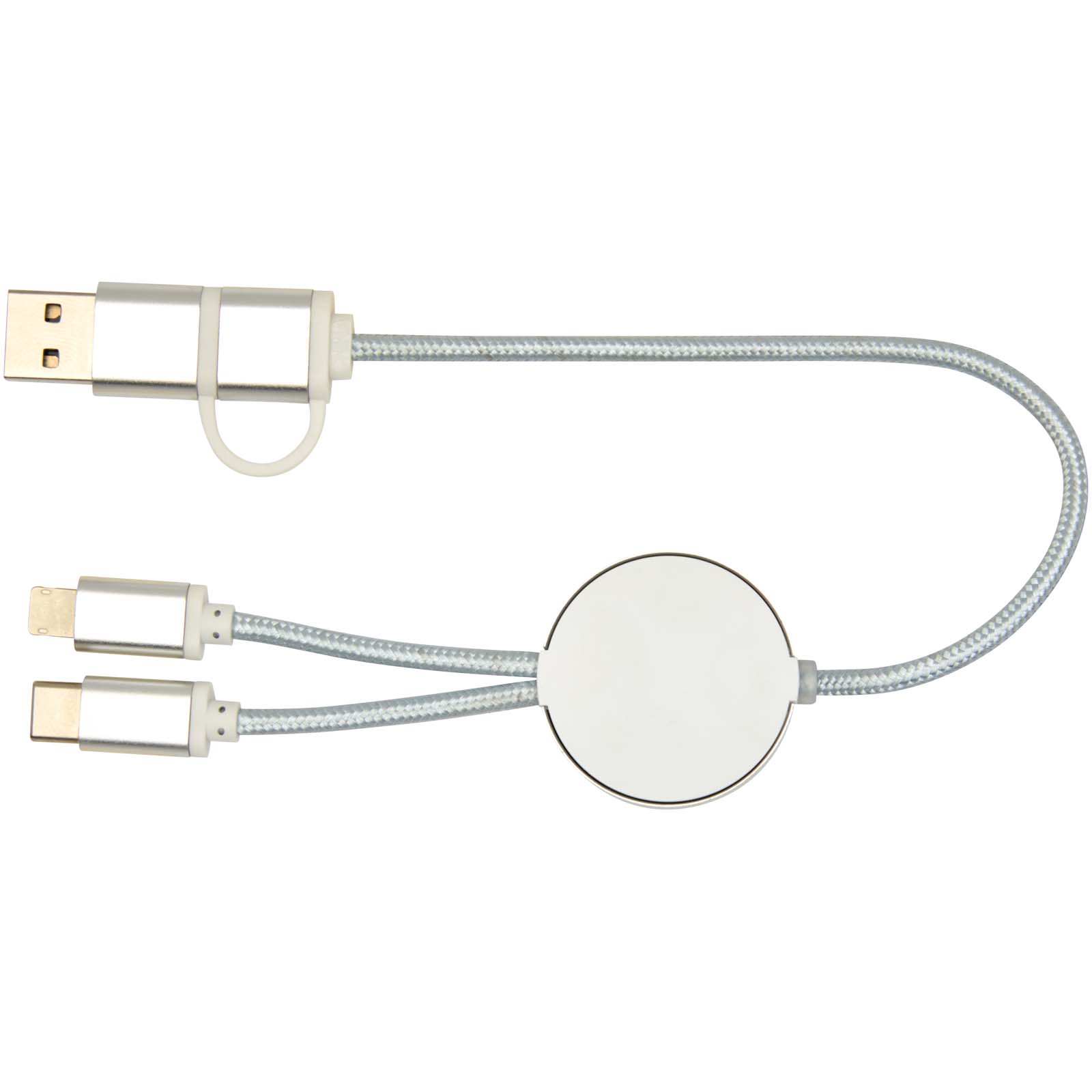 Cable 5 en 1 de aluminio y plástico reciclado de 30 cm para sincronización de datos y carga rápida de 27 W Alasia