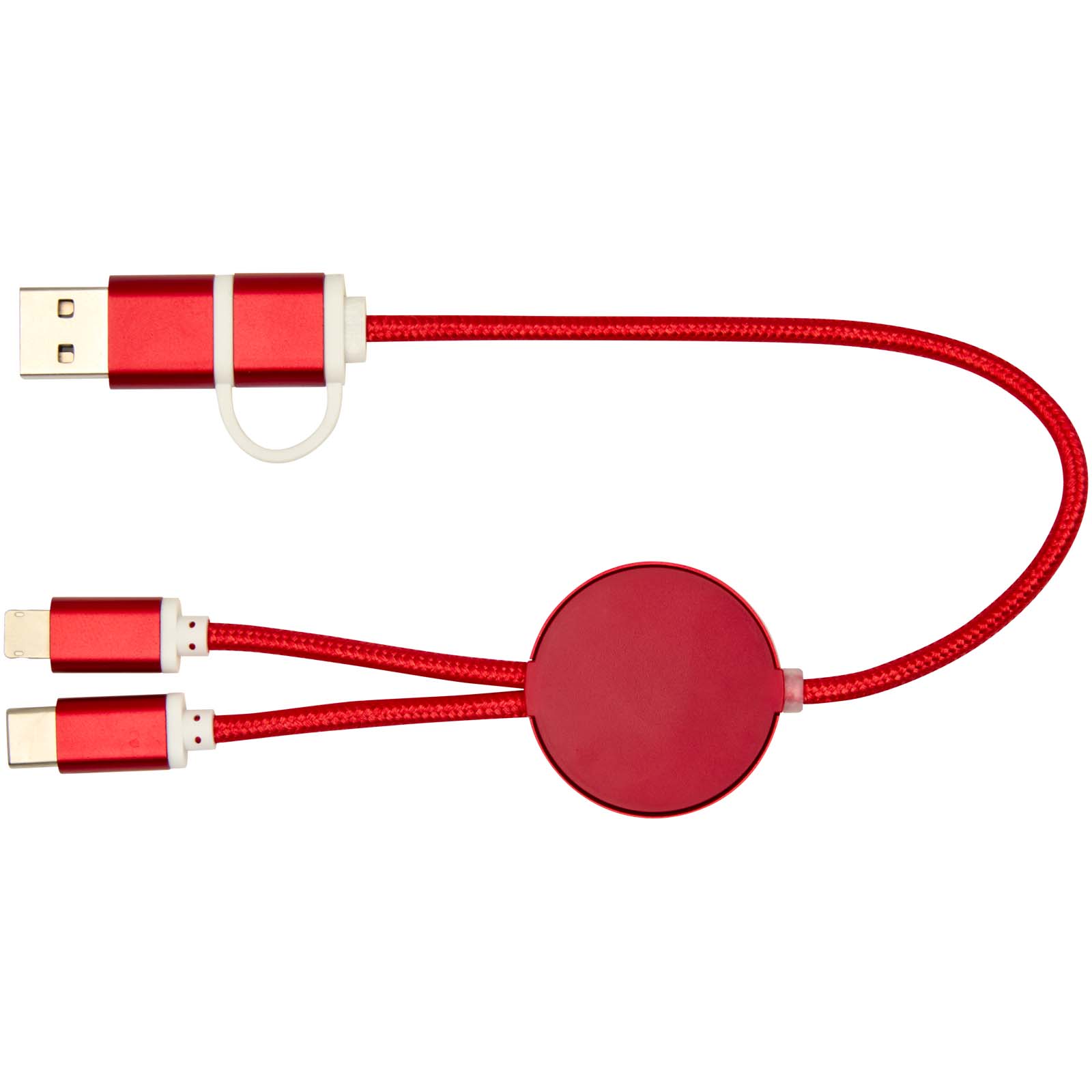 Cable 5 en 1 de aluminio y plástico reciclado de 30 cm para sincronización de datos y carga rápida de 27 W Alasia