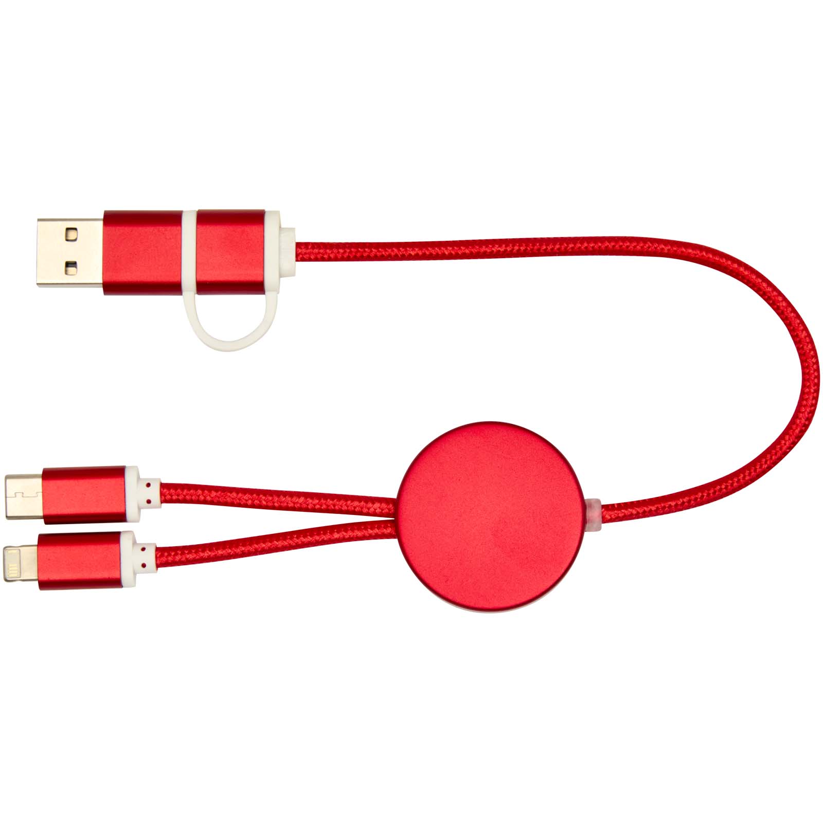 Cable 5 en 1 de aluminio y plástico reciclado de 30 cm para sincronización de datos y carga rápida de 27 W Alasia