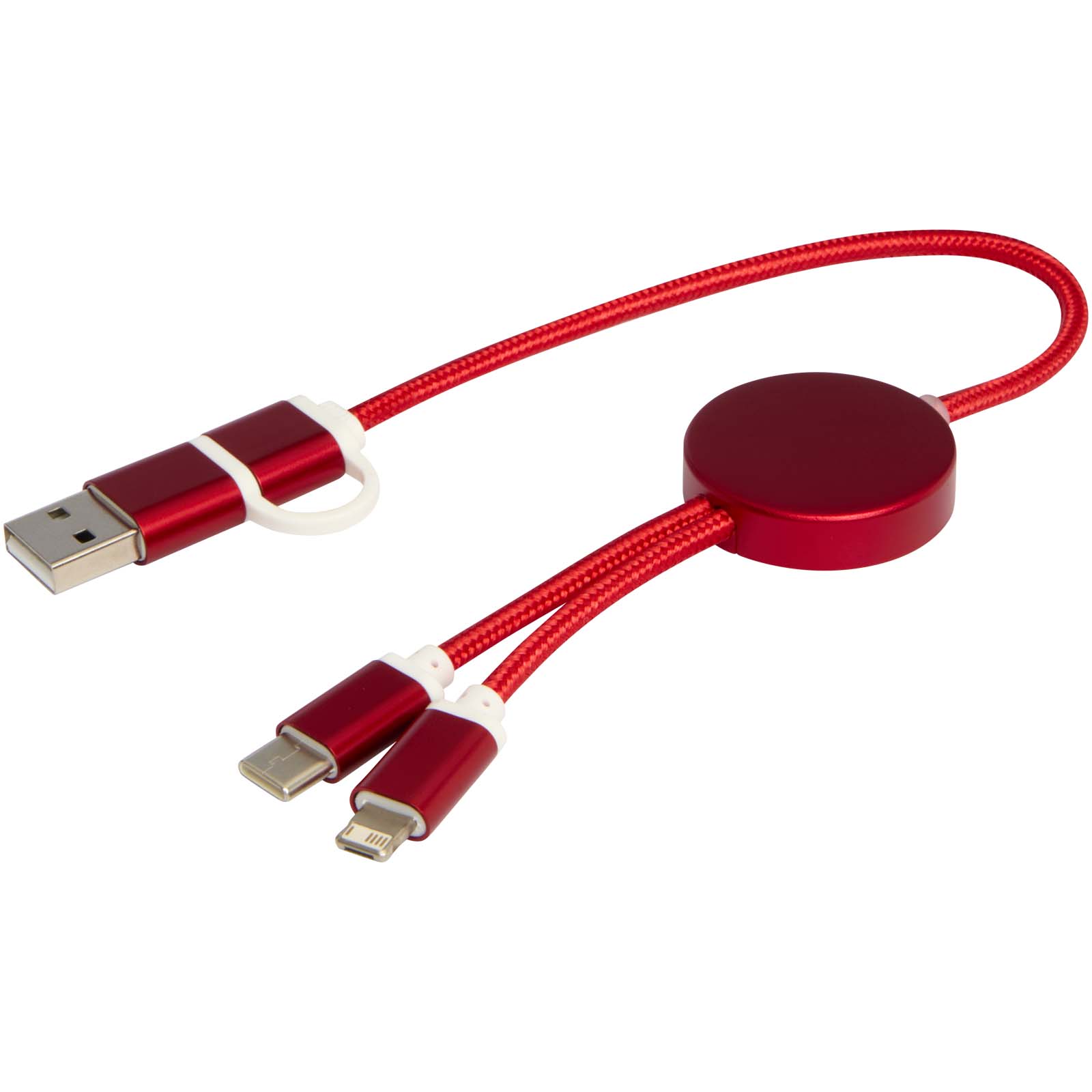 Cable 5 en 1 de aluminio y plástico reciclado de 30 cm para sincronización de datos y carga rápida de 27 W Alasia