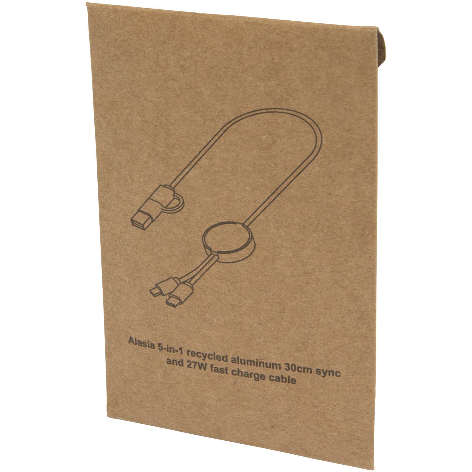 Cable 5 en 1 de aluminio y plástico reciclado de 30 cm para sincronización de datos y carga rápida de 27 W Alasia