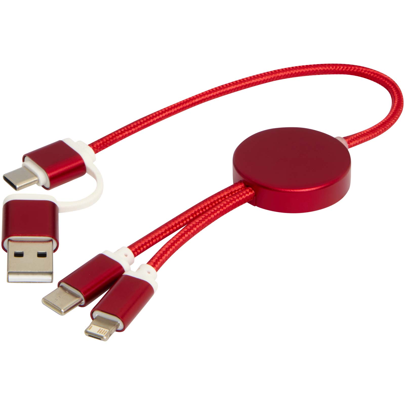 Cable 5 en 1 de aluminio y plástico reciclado de 30 cm para sincronización de datos y carga rápida de 27 W Alasia