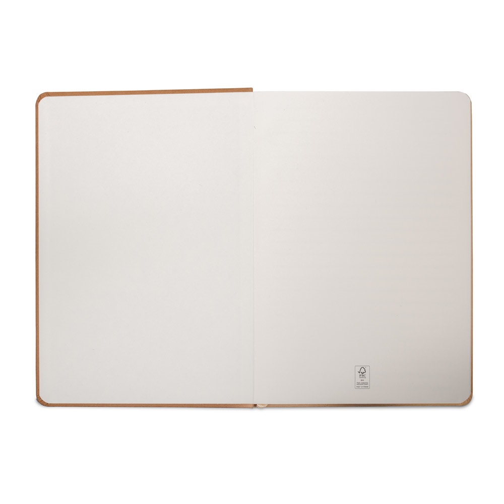 HUXLEY. Libreta A5, fabricado con papel resistente al agua, con páginas a rayas fabricadas con un material certificado FSC™ y otros materiales controlados